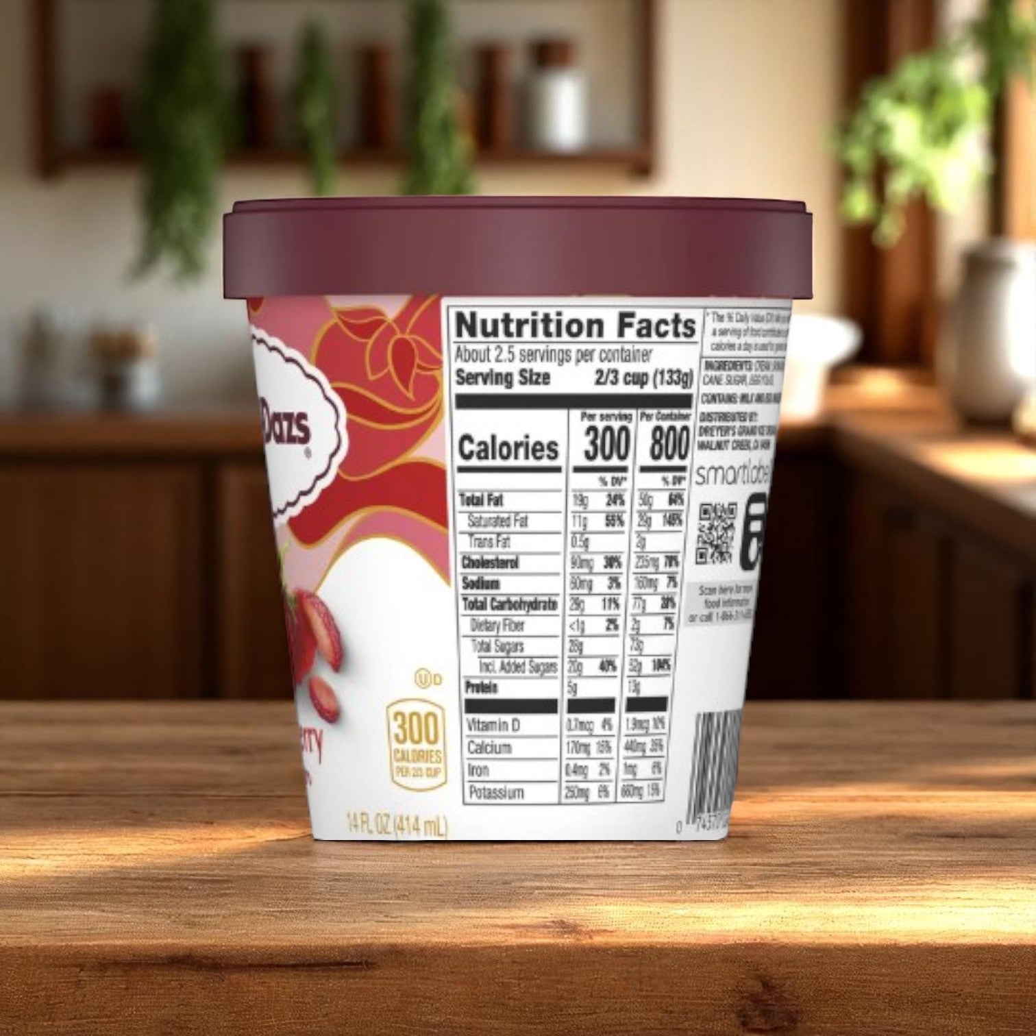 Haagen Dazs Ice Cream, Strawberry, 14 oz- 6 Pints