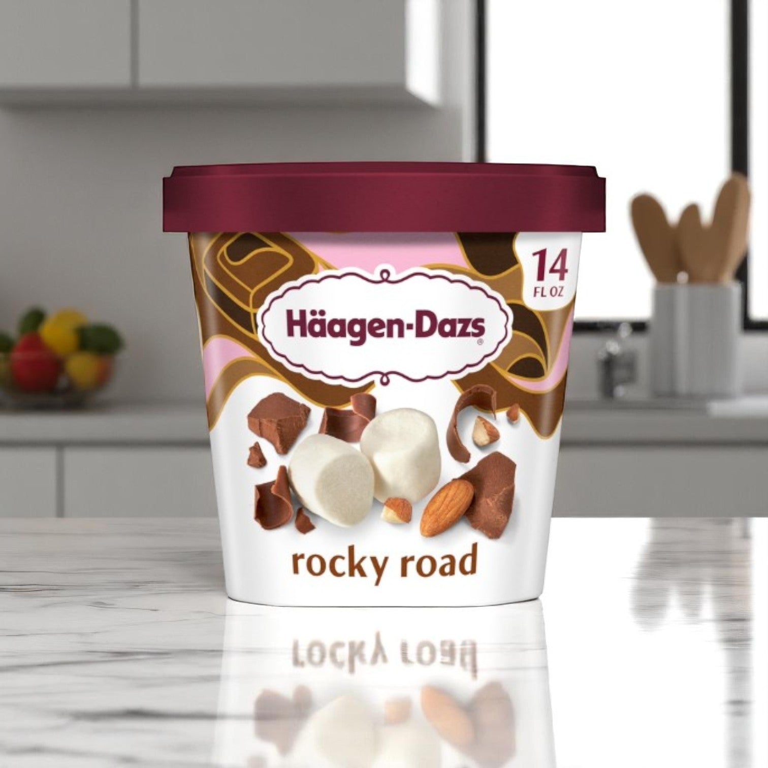 Haagen-Dazs Ice Cream Rocky Road- 14 FL Oz- 6 Pack