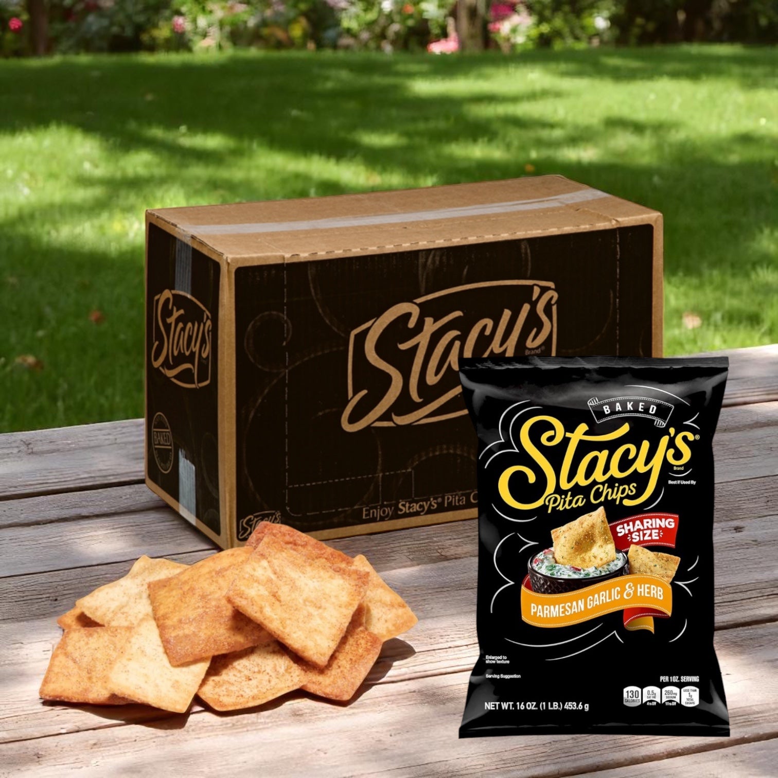 Chips Pita Large Single Serving Parmesan Garlic & Herb