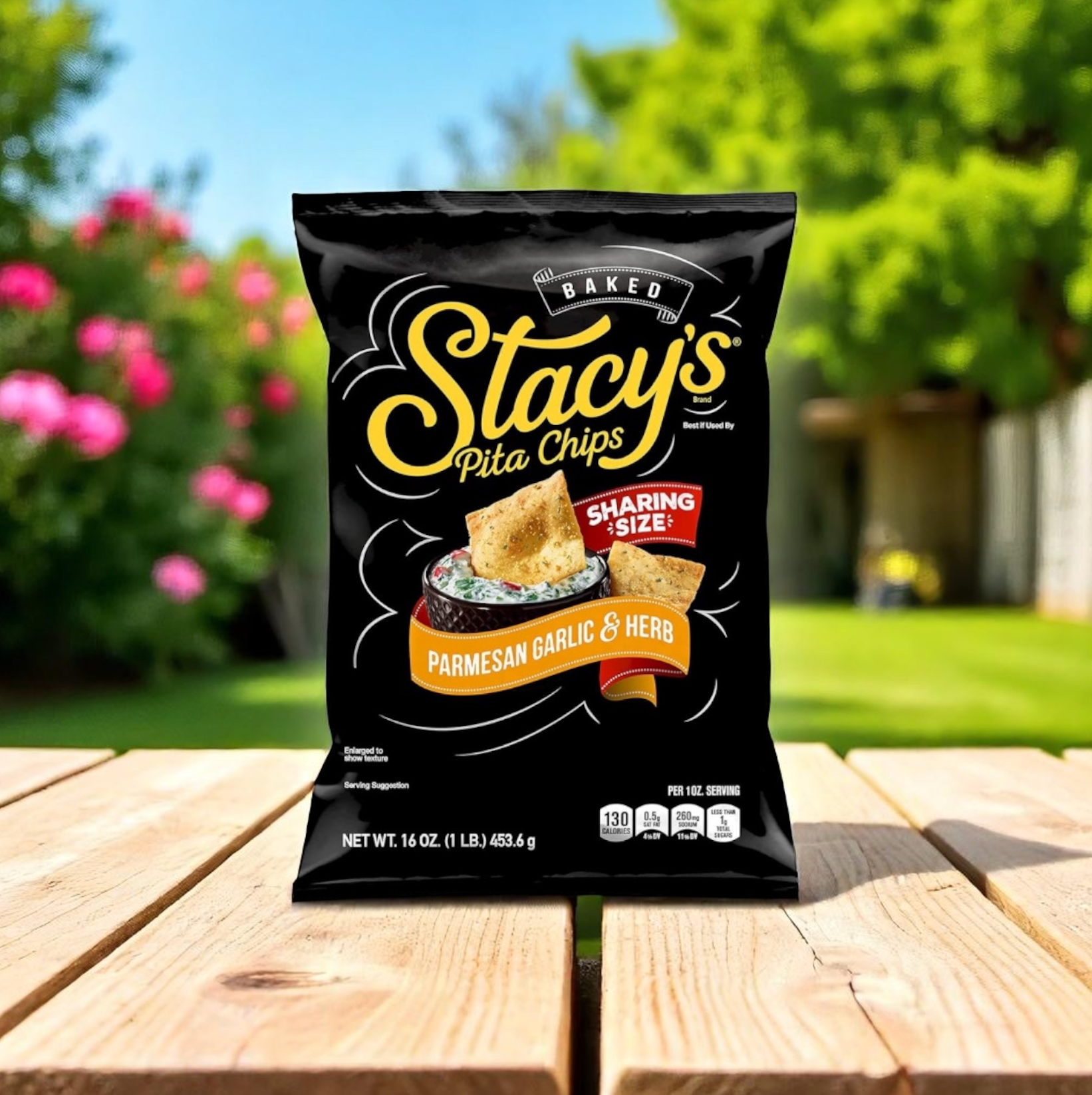 Chips Pita Large Single Serving Parmesan Garlic & Herb