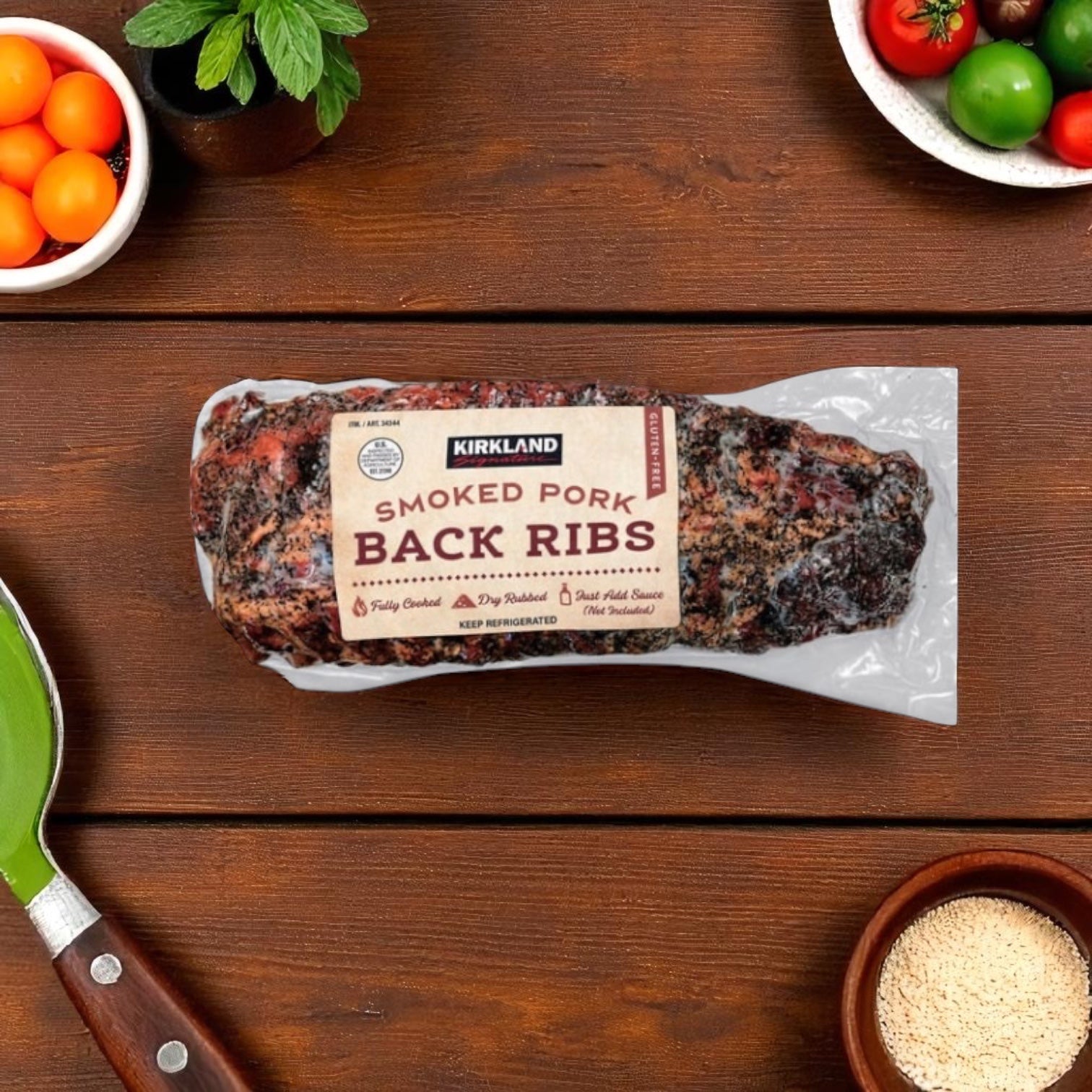Kirkland Signature Smoked Pork Ribs- 2 Pound Average- 1 Pack