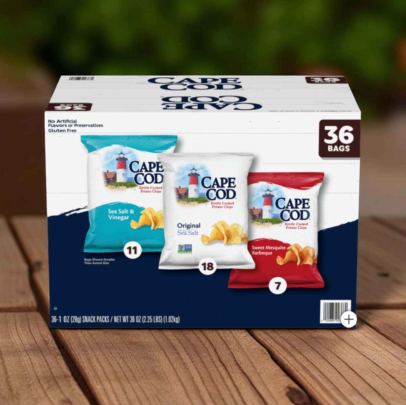 Cape Cod Kettle Cooked Potato Chips, Variety Pack, 1 oz, 36 ct