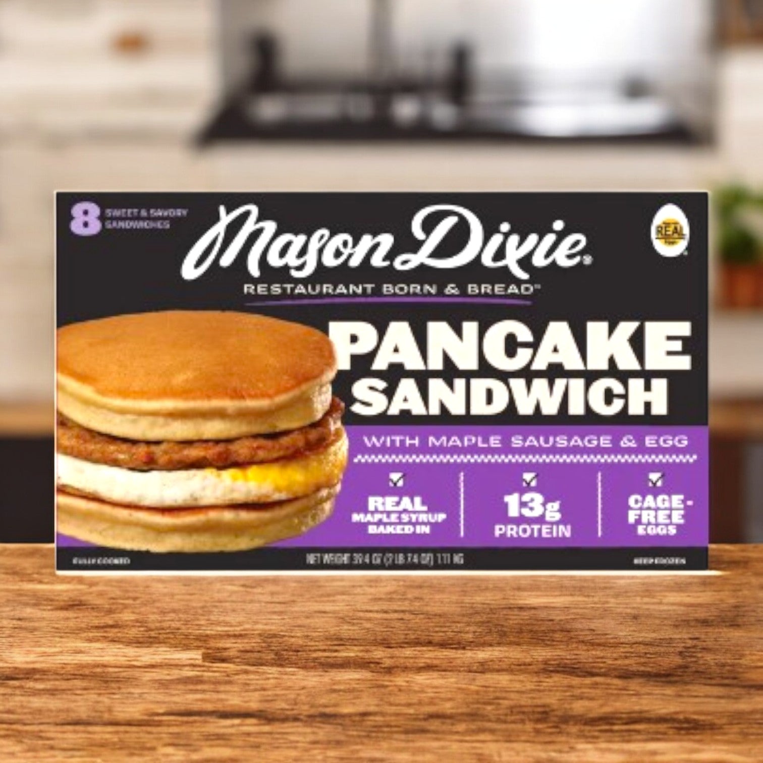 Mason Dixie Pancake Sandwich, 8-count-1 Case