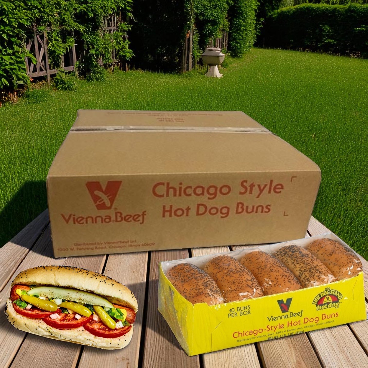 Vienna Poppy Seed Hot Dog Buns 1 Case (12 -10 packs, 120 hot dog buns)