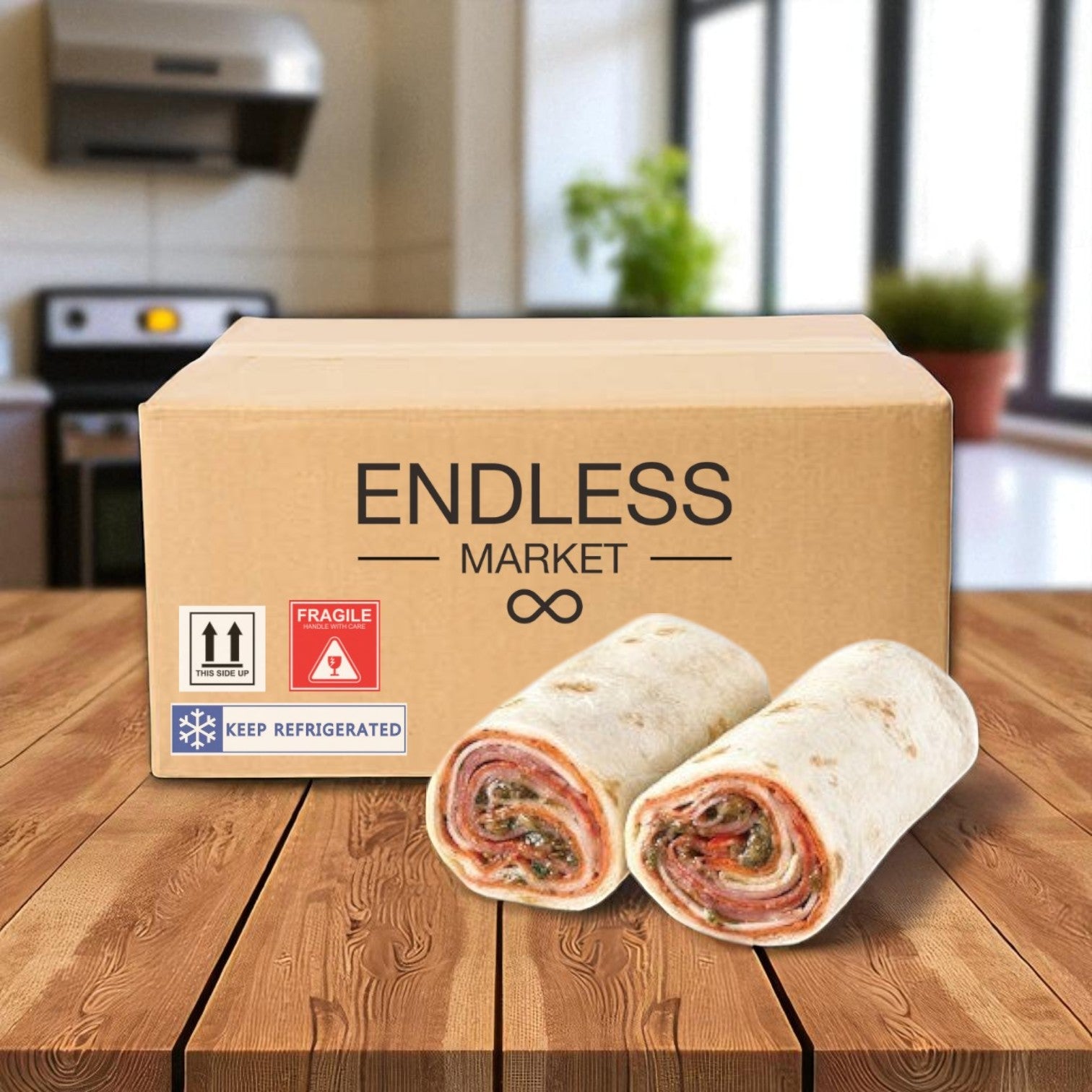 Italian Style Wrap- 1 Case, 8 Count-Ships Frozen And Once Out of the Freezer 30 Days Shelf Life in the Cooler!!