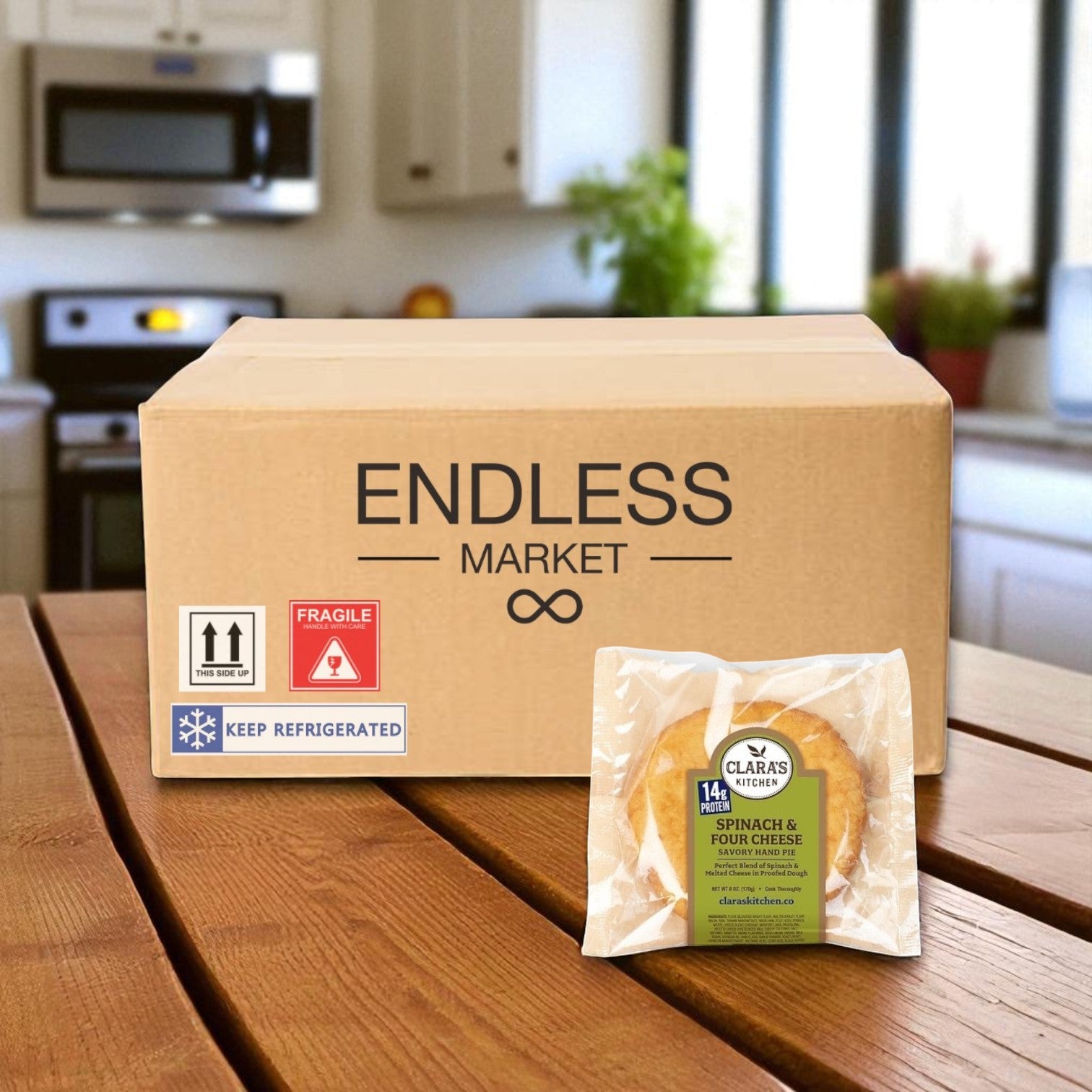 Clara’s Kitchen Four Cheese Spinach Handpie, 6 oz. - 12 A Case