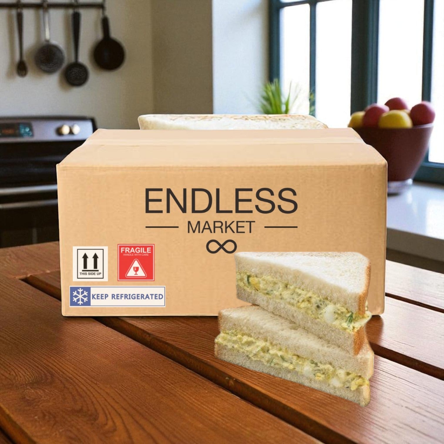 Dill Egg Salad On Homestyle White Bread Sandwich Wedge,1 Case, 8 Count-Ships Frozen And Once Out of the Freezer 30 Days Shelf Life in the Cooler!!