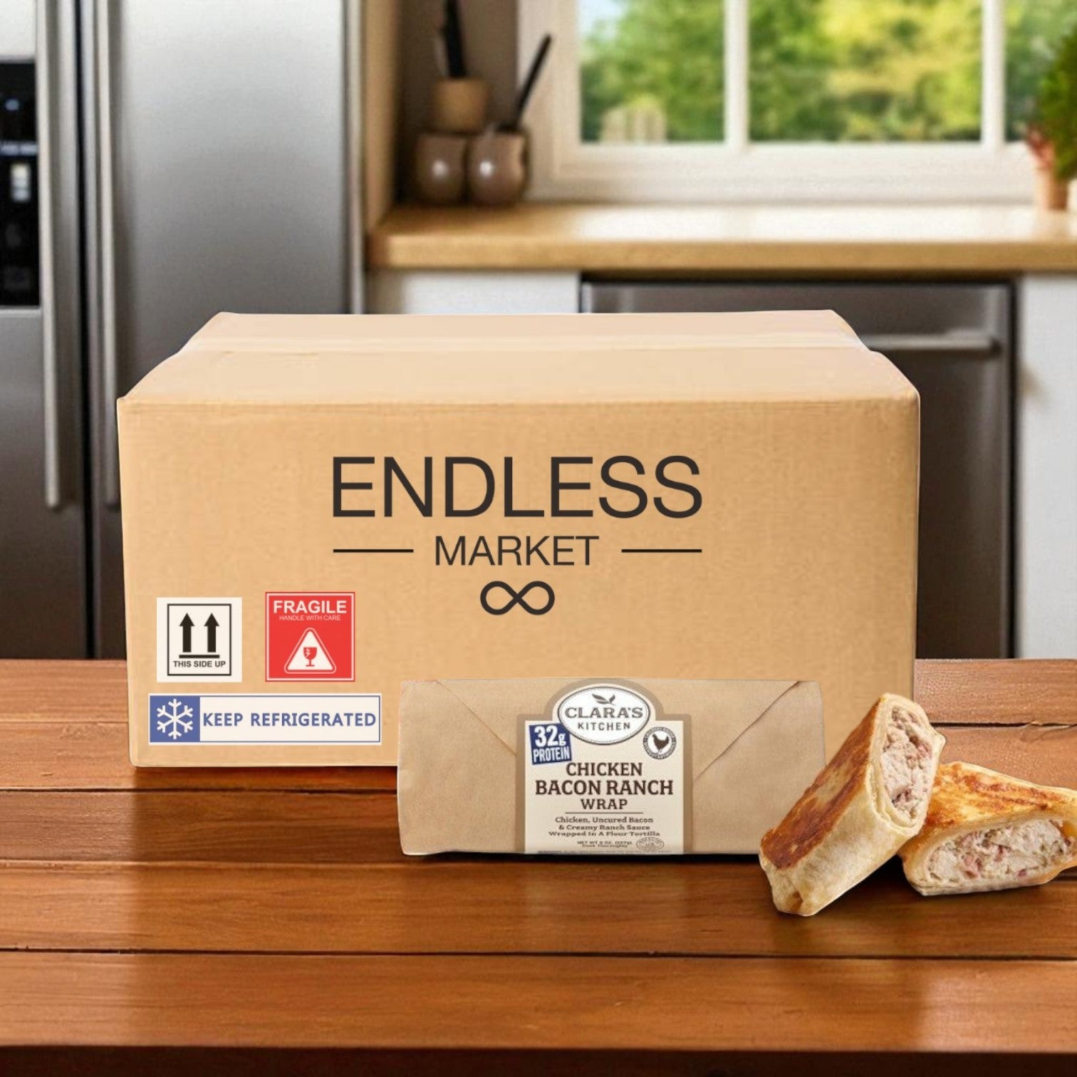 Clara's Kitchen Individually Wrapped Chicken, Bacon & Ranch Wrap - 8 oz. (12 Pack Case)