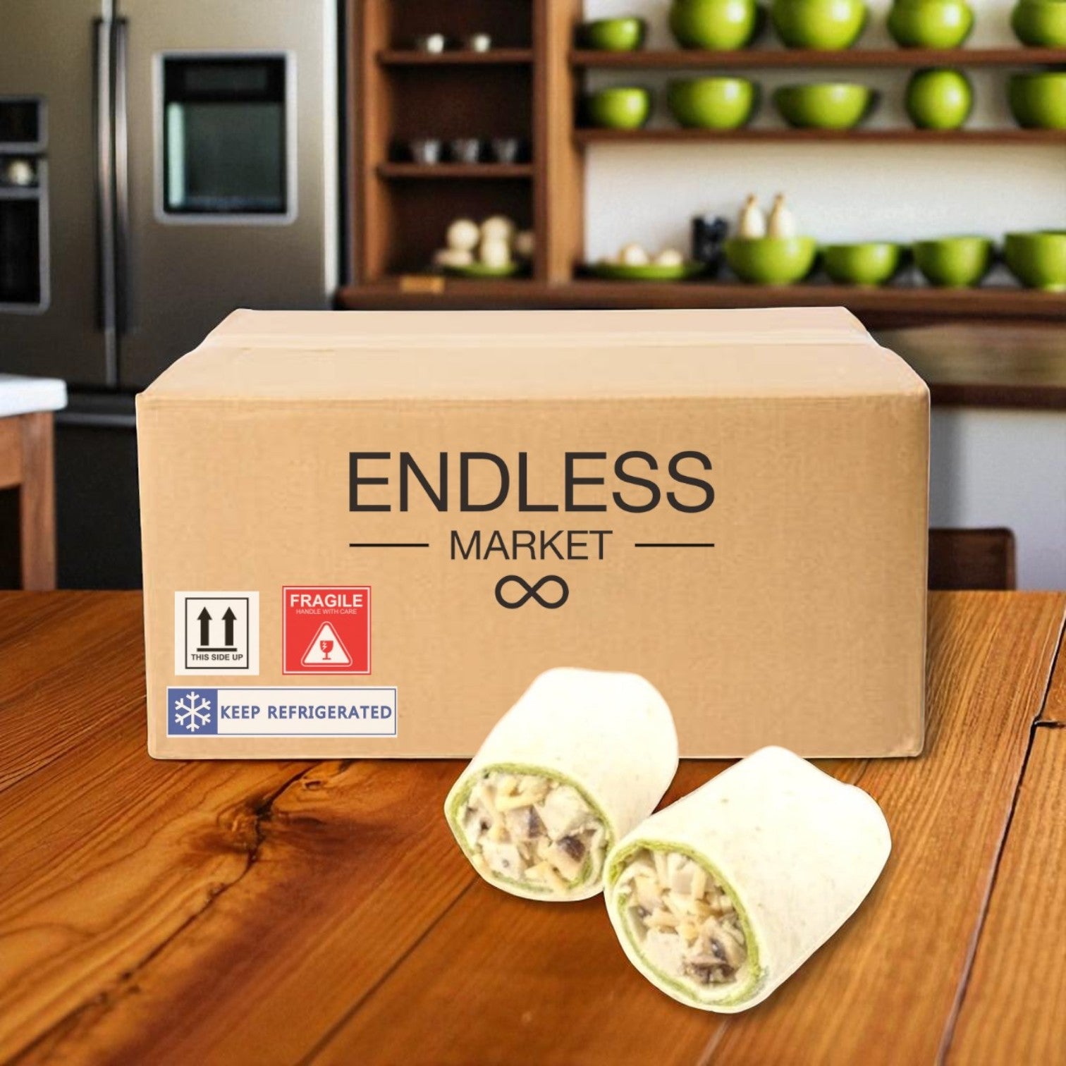 Chicken Caesar Wrap, 1 Case, 8 Wraps-Ships Frozen And Once Out of the Freezer 30 Days Shelf Life in the Cooler!!