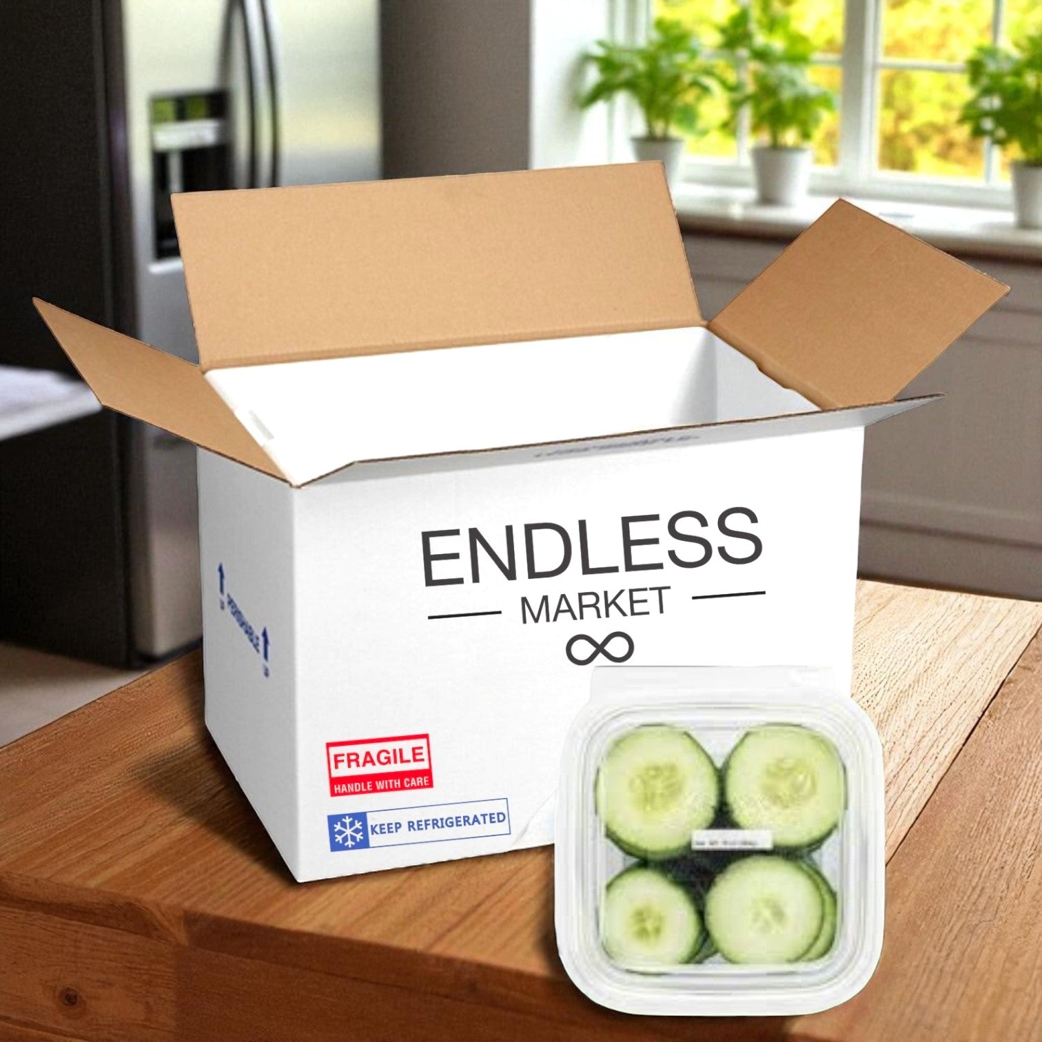 Sliced Cucumber, 2.5 oz. - 100 Count - Made to Order! 7 Days Shelf Life When You Receive!