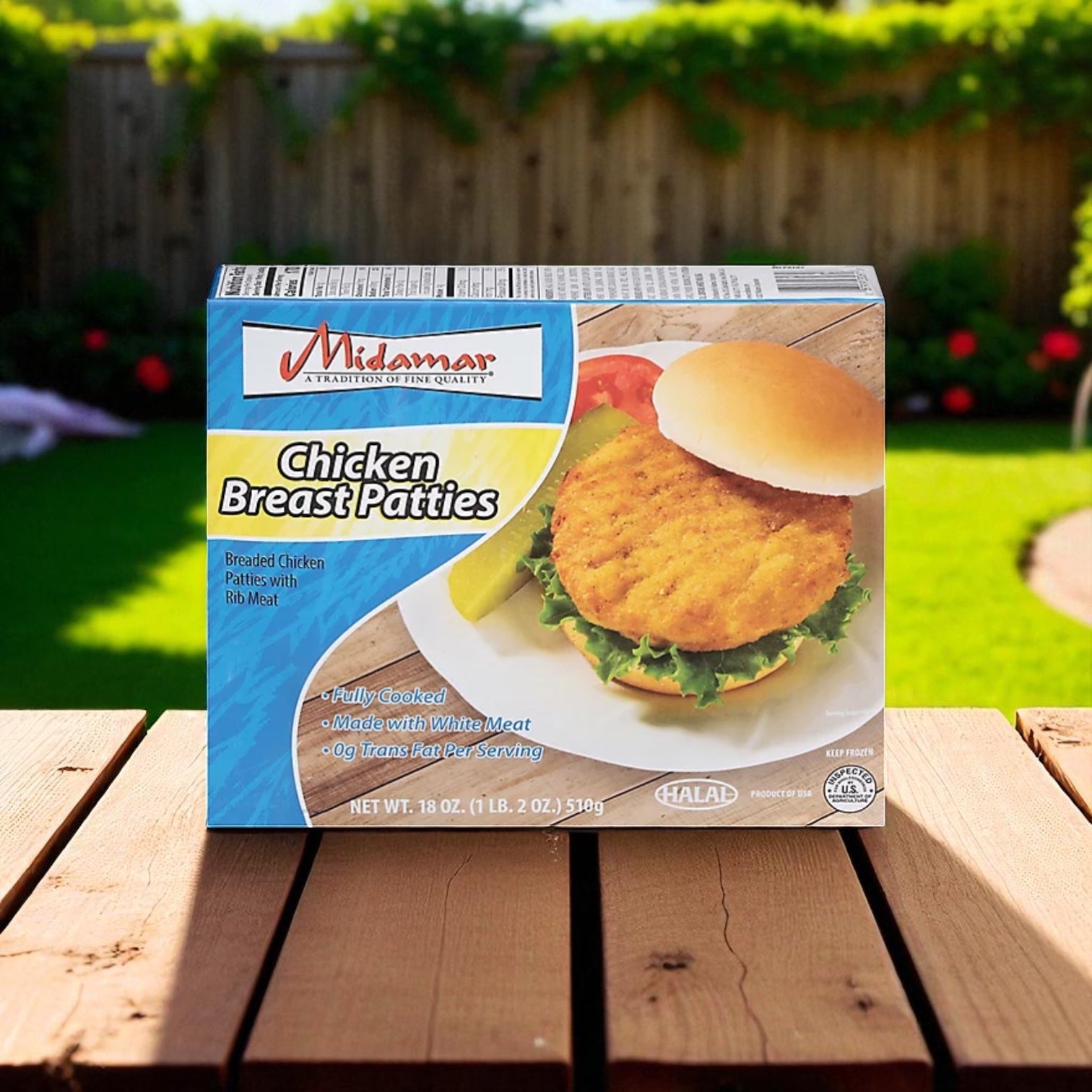 Midamar Halal Chicken Breast Patties - 18 OZ