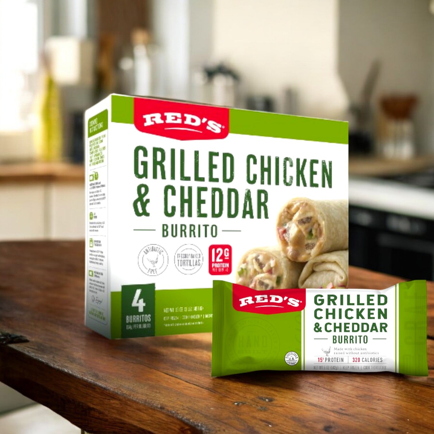 Red's Grilled Chicken & Cheddar Frozen Burrito- 1 Pack