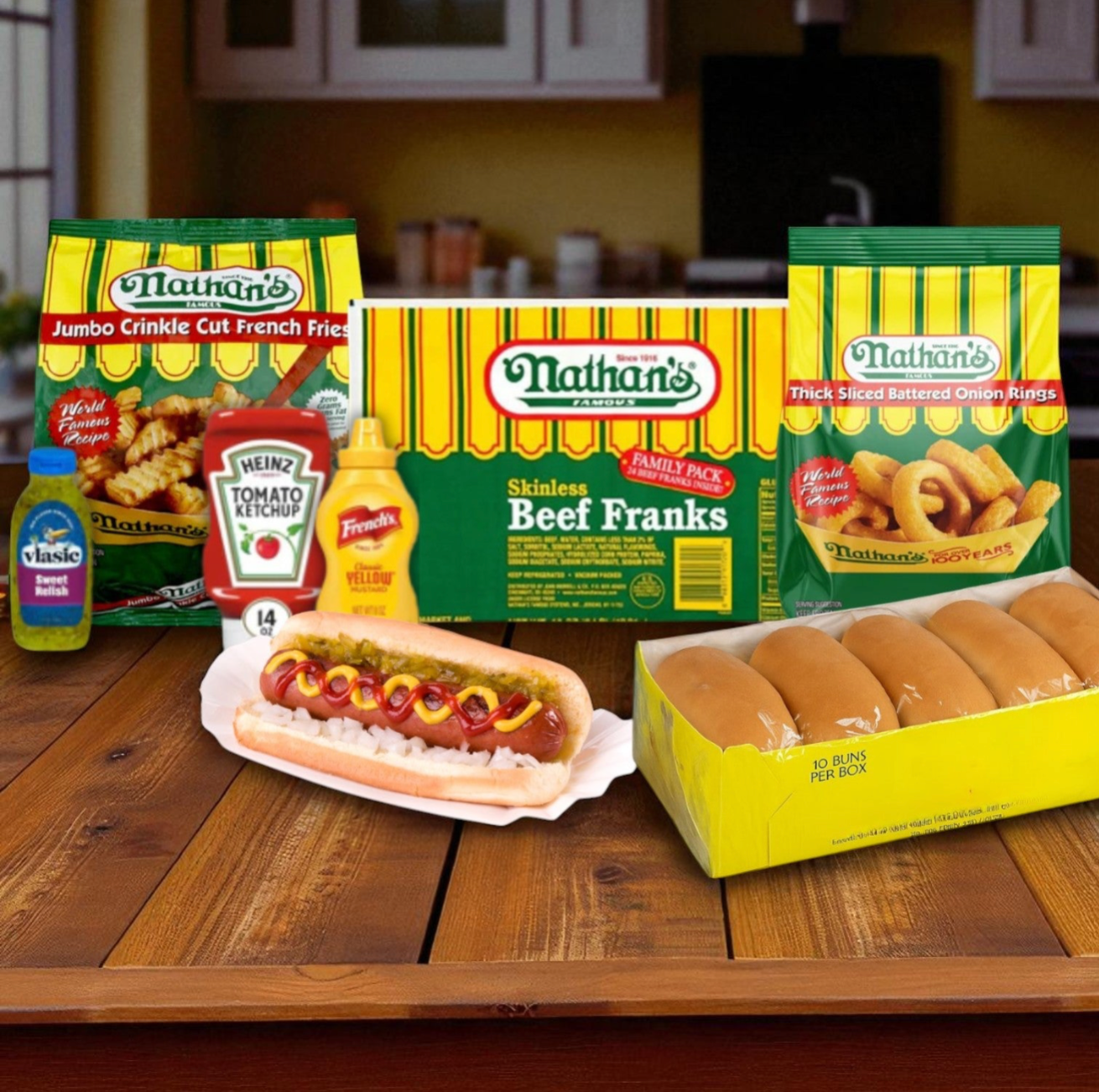 Nathan’s Famous Hot Dog Cookout Kit – Complete 25-Pack Bundle