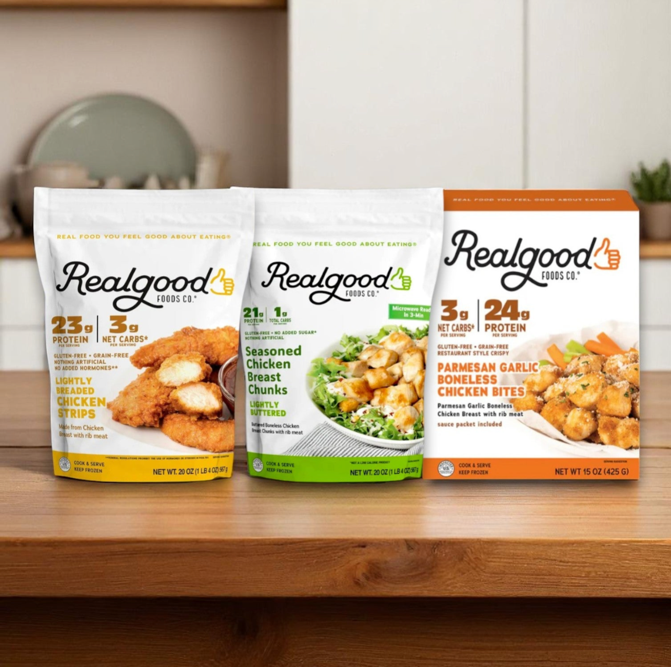 Realgood Foods 3-Pack Bundle – Low Carb, High Protein Chicken Favorites (Gluten-Free)