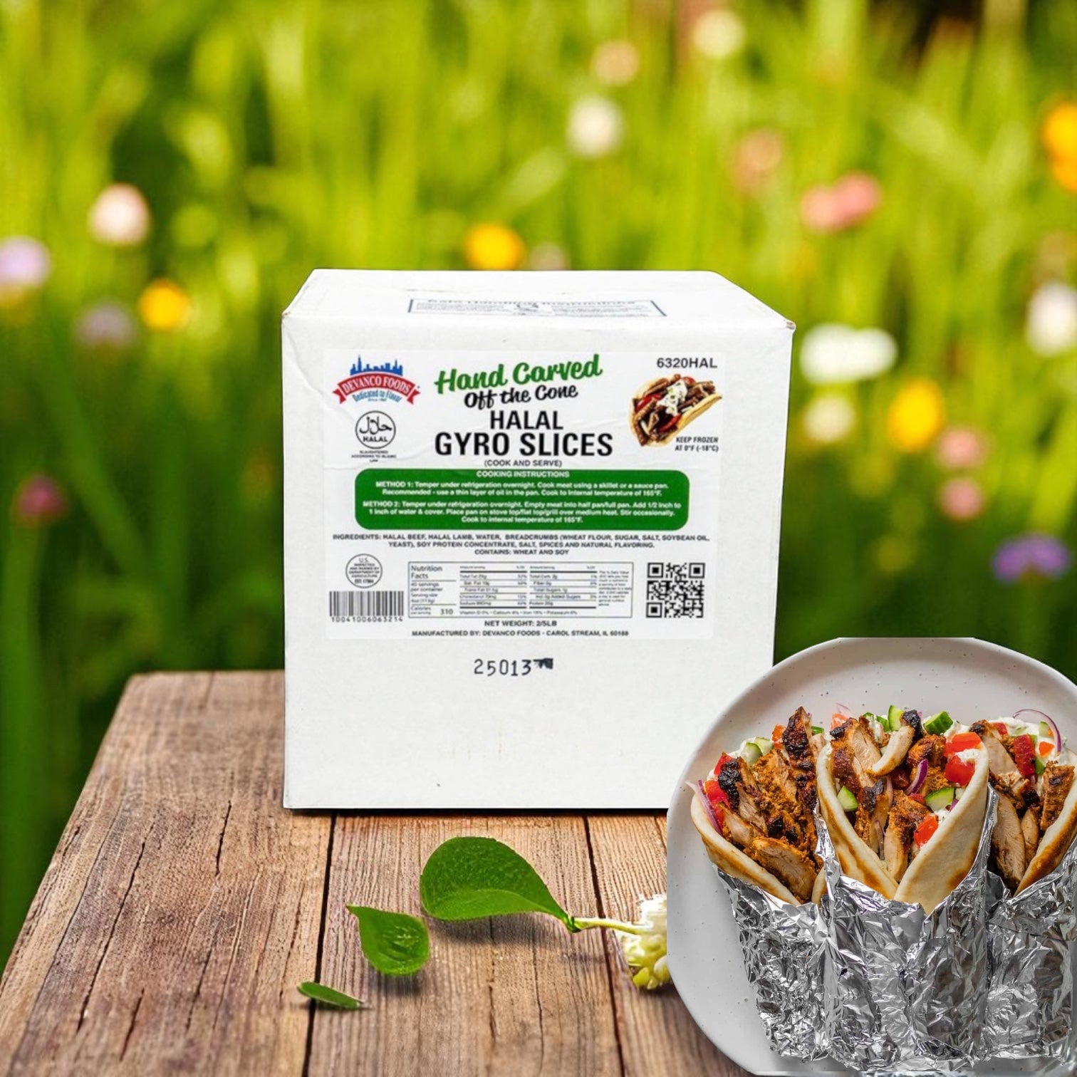 Devanco Foods Halal Off the Cone Gyro Slices - 10 lb