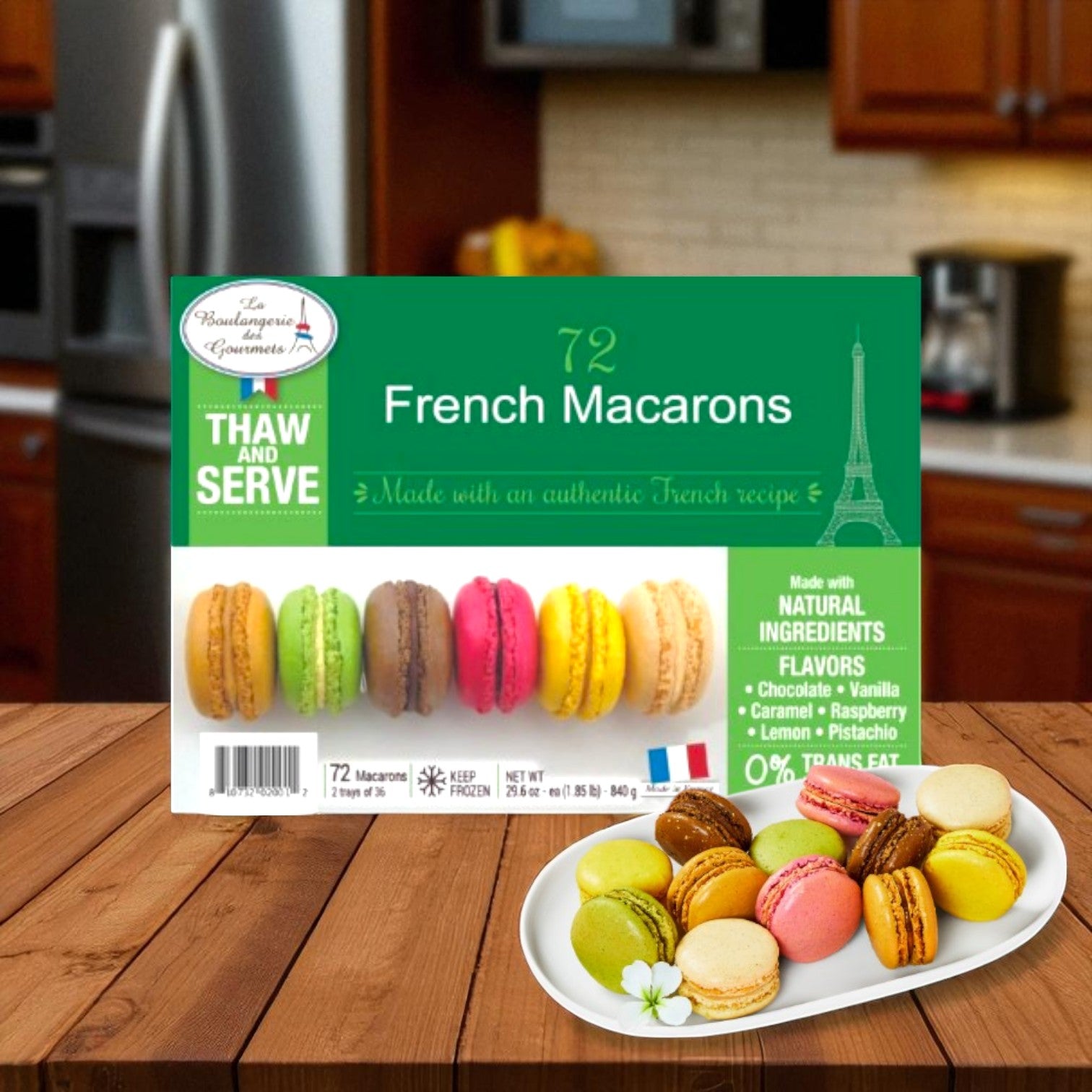 Frozen La Boulangerie des Gourmets - French Macarons - 72 Count- 1 Case