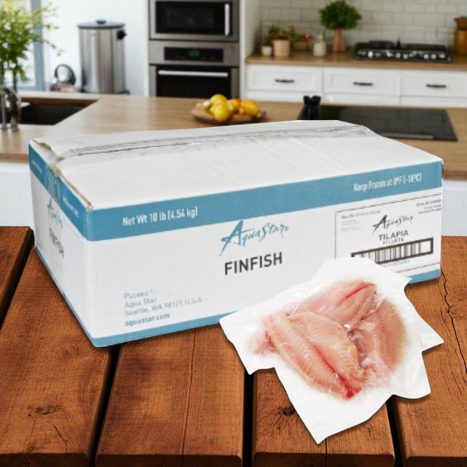 Aqua Star Farmed Tilapia Fillets, 5 oz - 7 oz Portion, 10 lbs- 1 Case