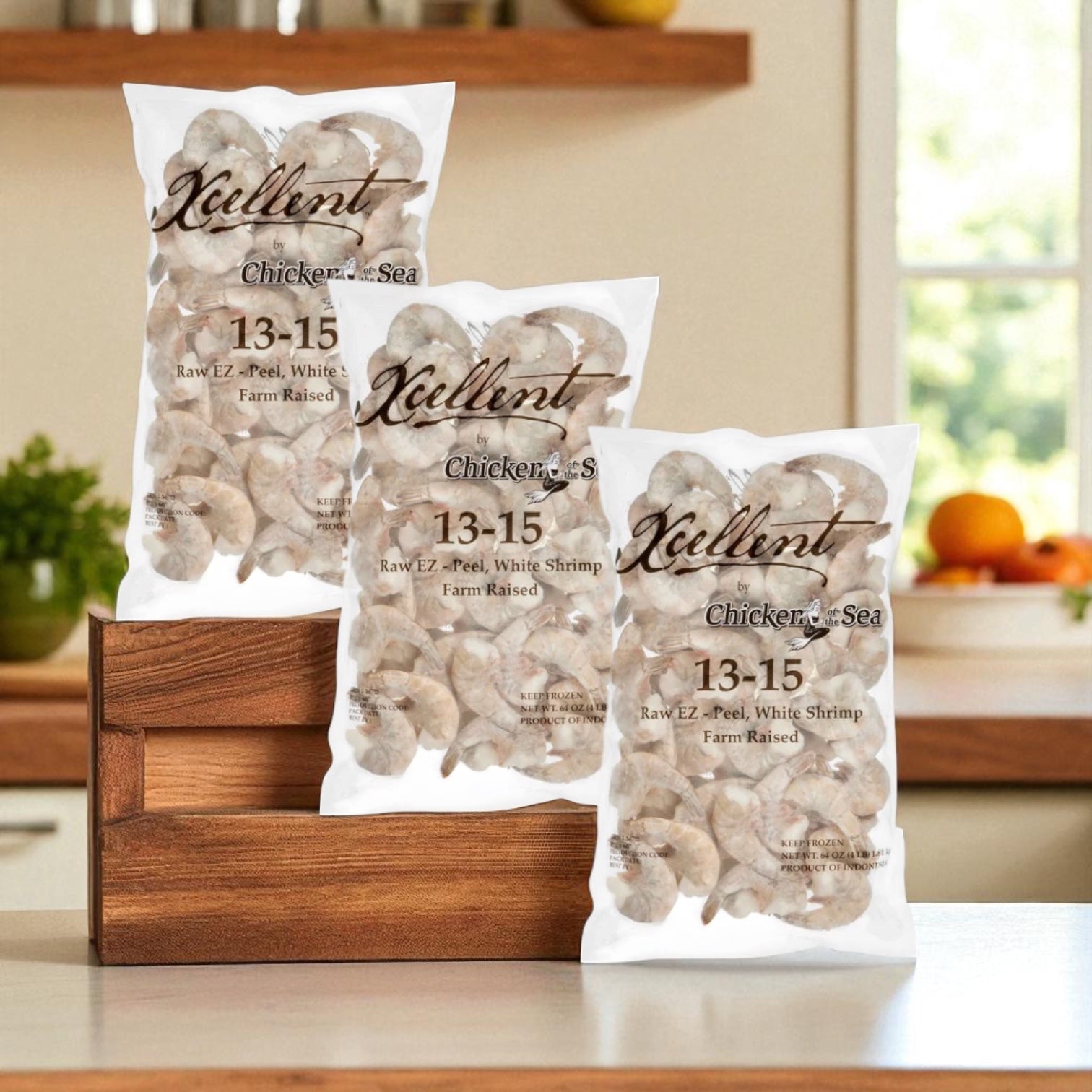 Kirkland Signature Farmed U-15 White Shrimp, 4 lbs - 3 Count