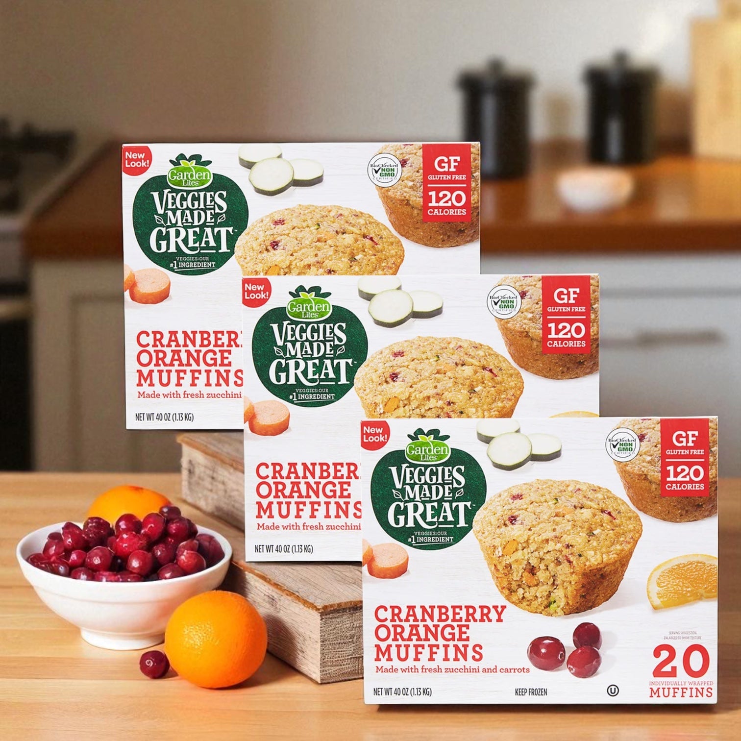 Garden Lites Cranberry Orange Muffins, 40 oz - 3 Count