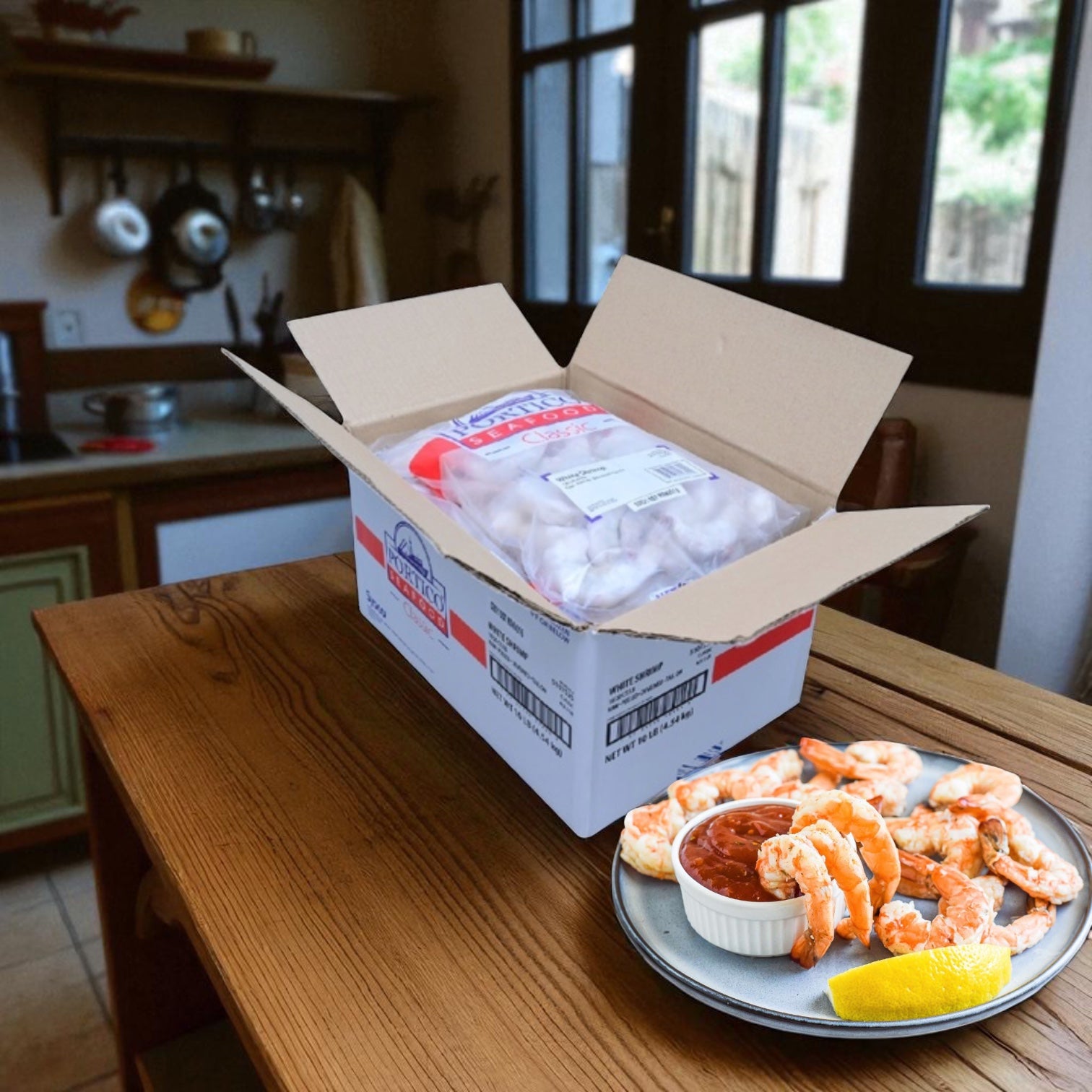 Shrimp White Peeled And Deveined Tail-on Cooked 2.5 Case - 4 Bags
