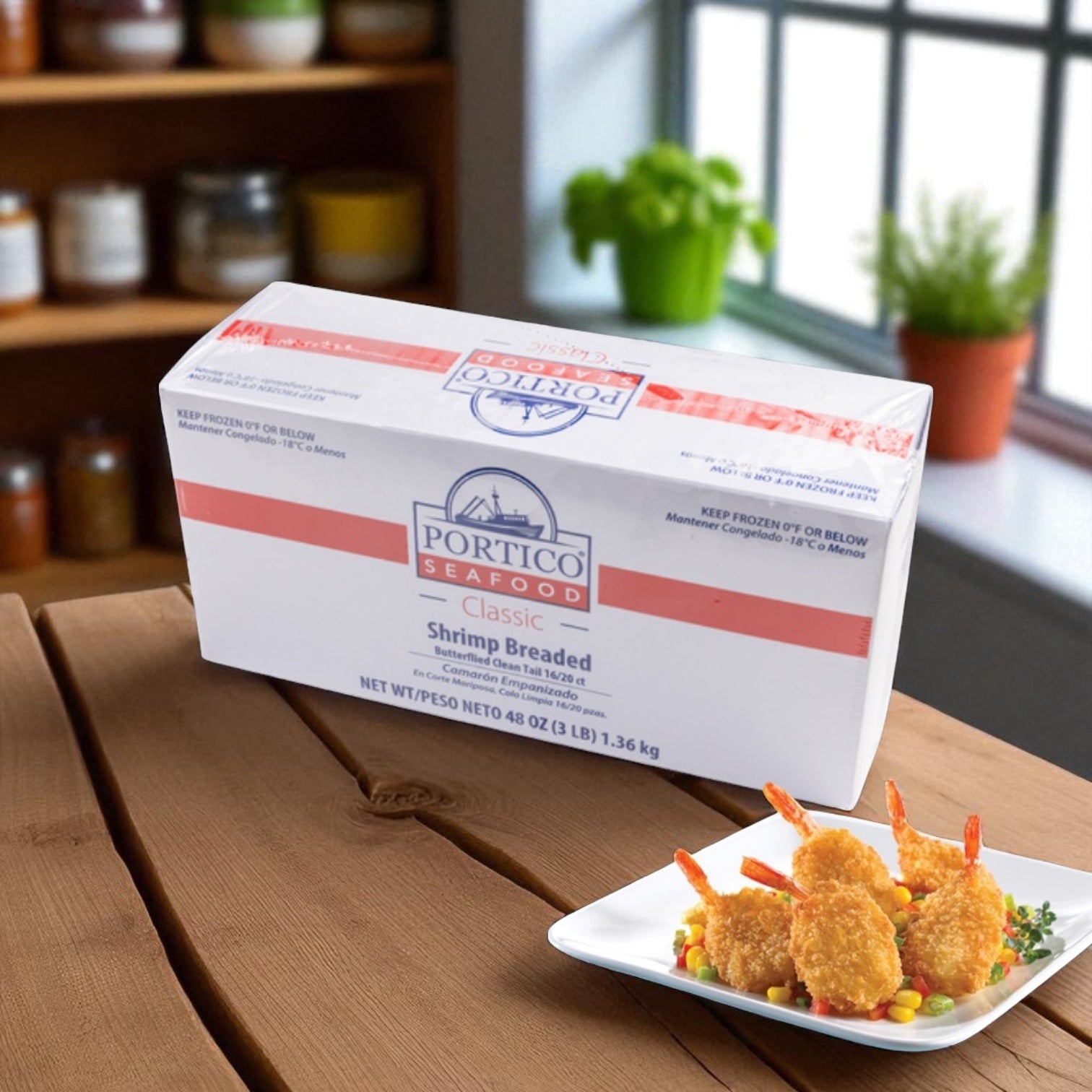 Shrimp Breaded Butterfly Clean Tail 3 lb - 4 Count