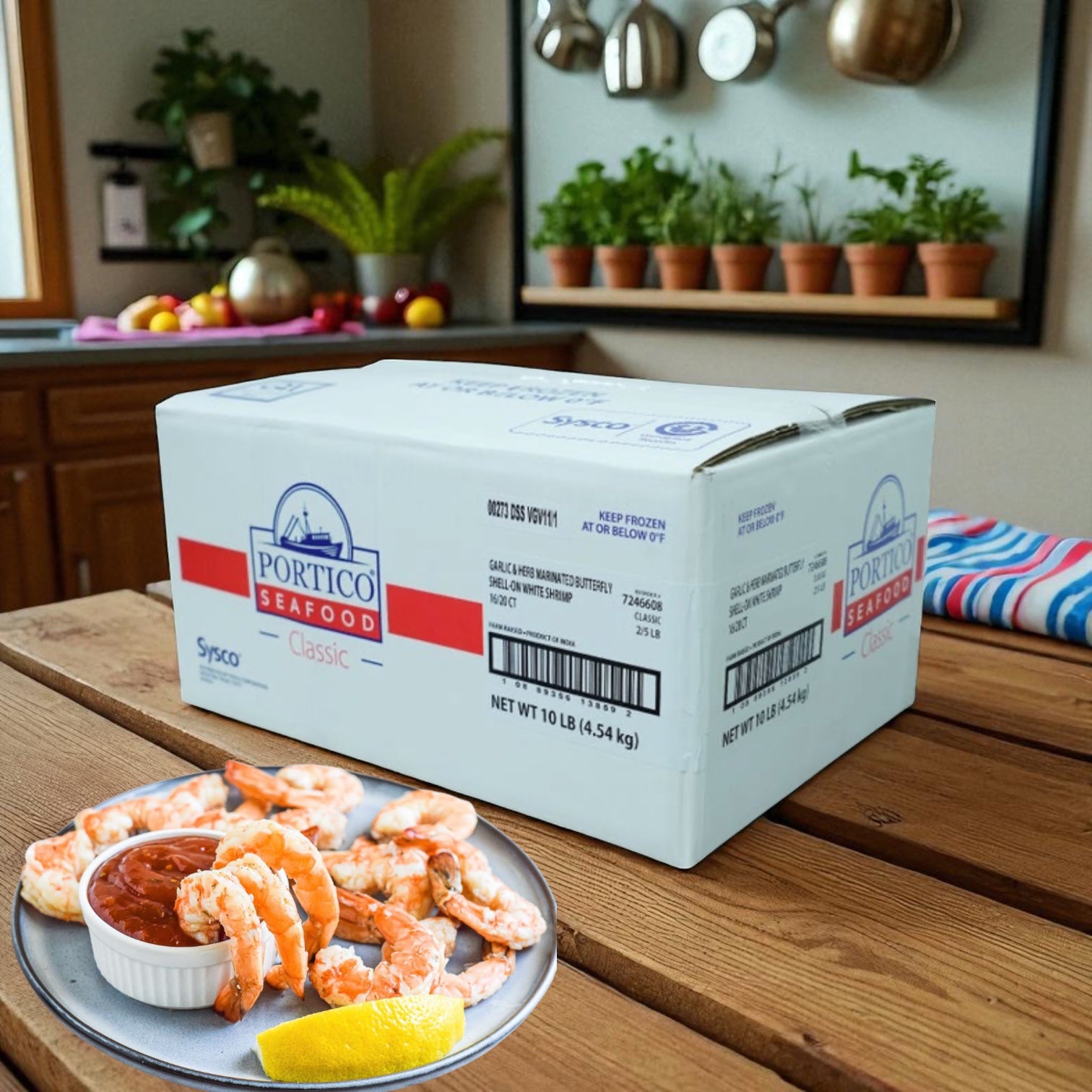 Shrimp White Peeled And Deveined Tail-on Cooked 2.5 lb Case - 4 Count