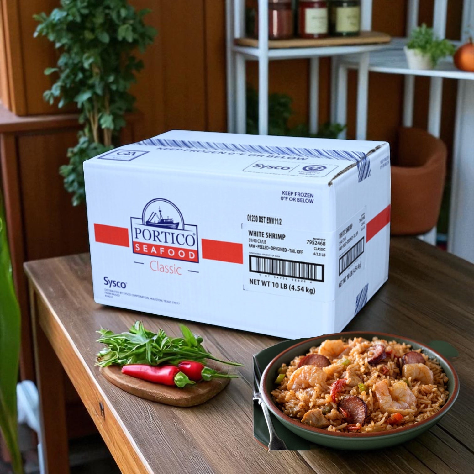 Shrimp White Peeled And Deveined Tail-off 2.5 lb case - 4 Count