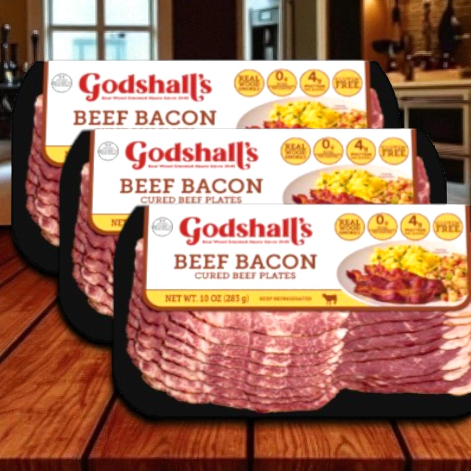 Godshall's Beef Bacon-10 Oz- 3 Packs