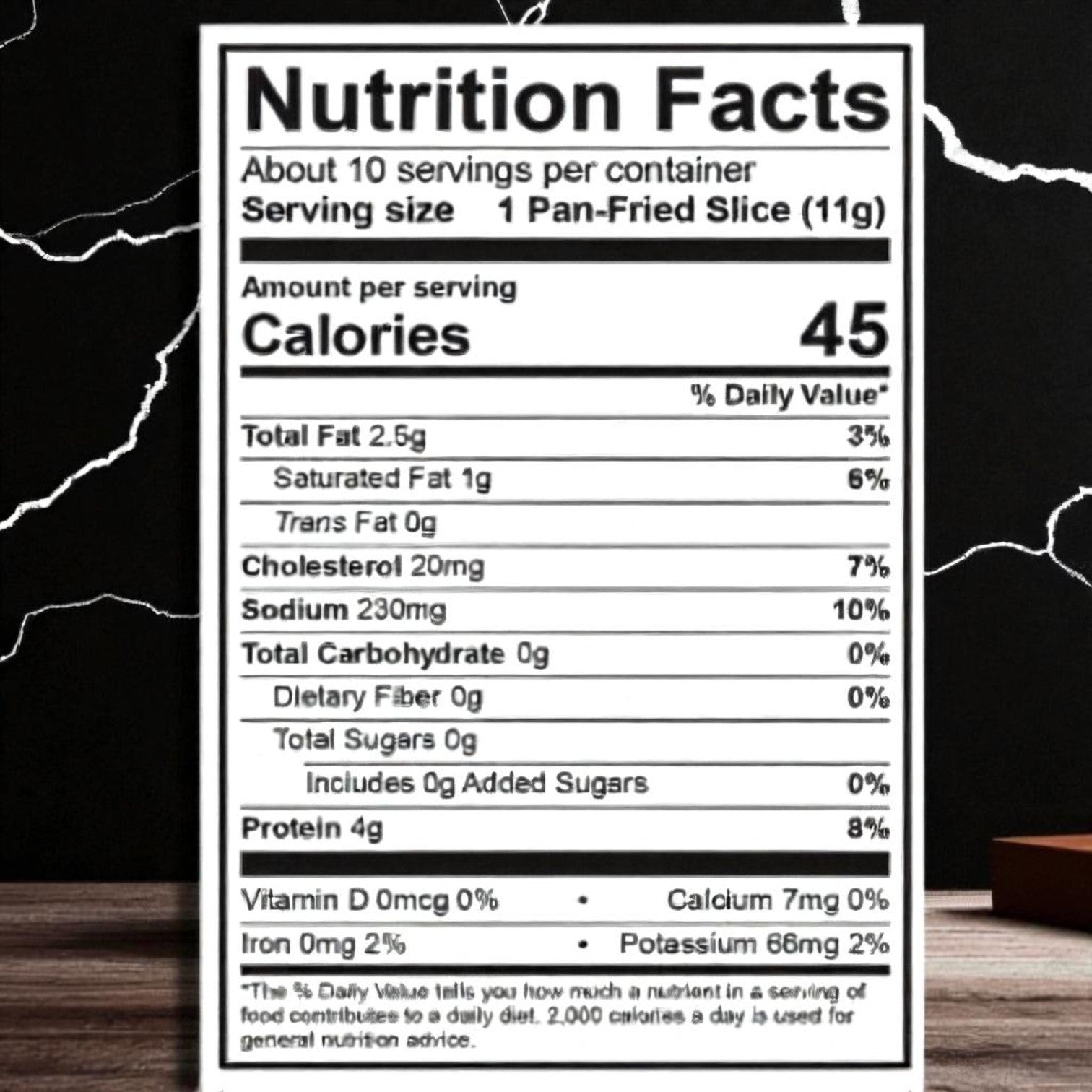 Godshall's Beef Bacon (10 oz, 1 pack) by Godshall's: gluten-free, 45 calories per 11g slice; contains 4g protein, 2.5g fat, 230mg sodium, 0g carbs, and 68mg potassium—ideal for keto diets.
