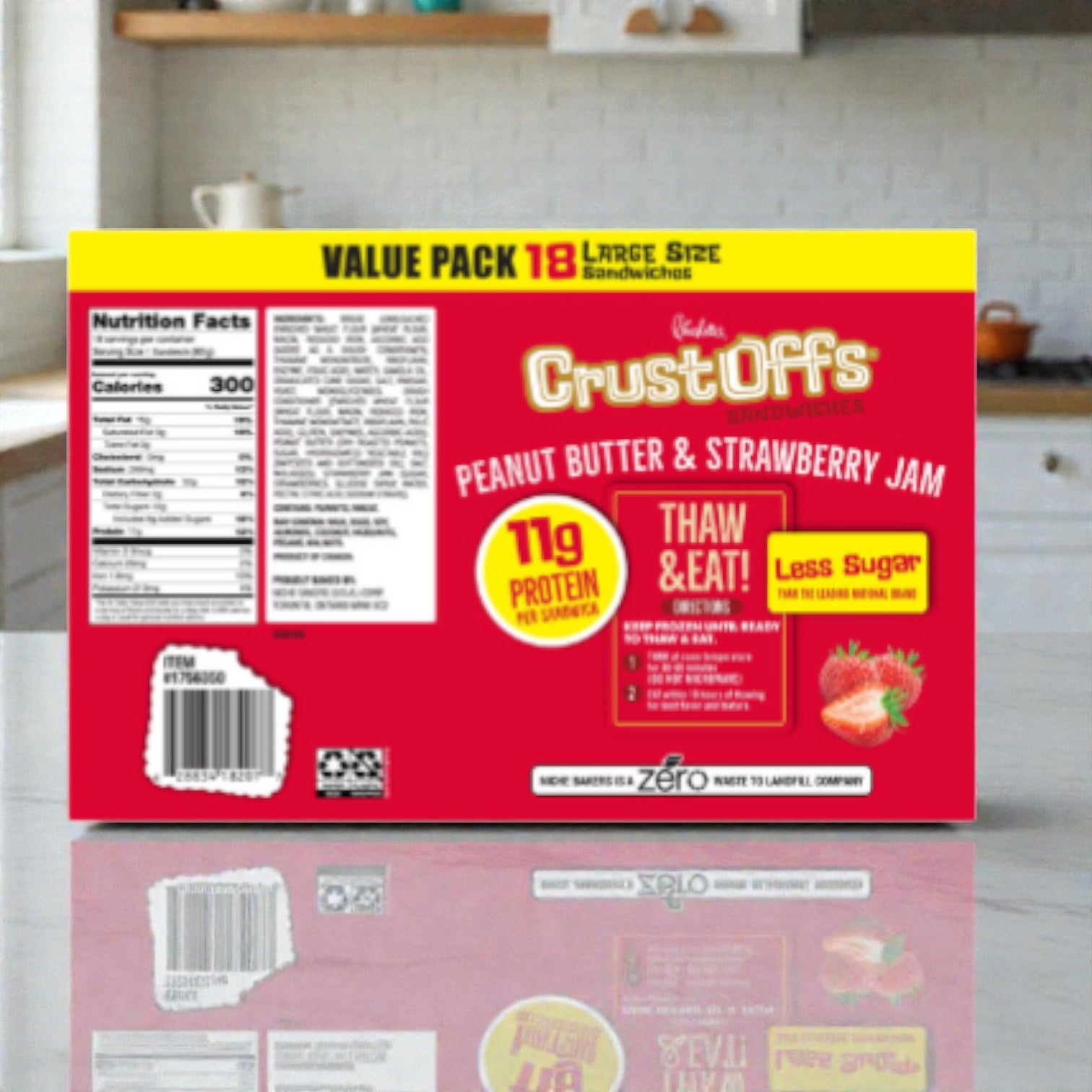 Charlotte's Crust Offs Sandwiches, Peanut Butter & Strawberry Jam, 2.2 oz. - 1 Box