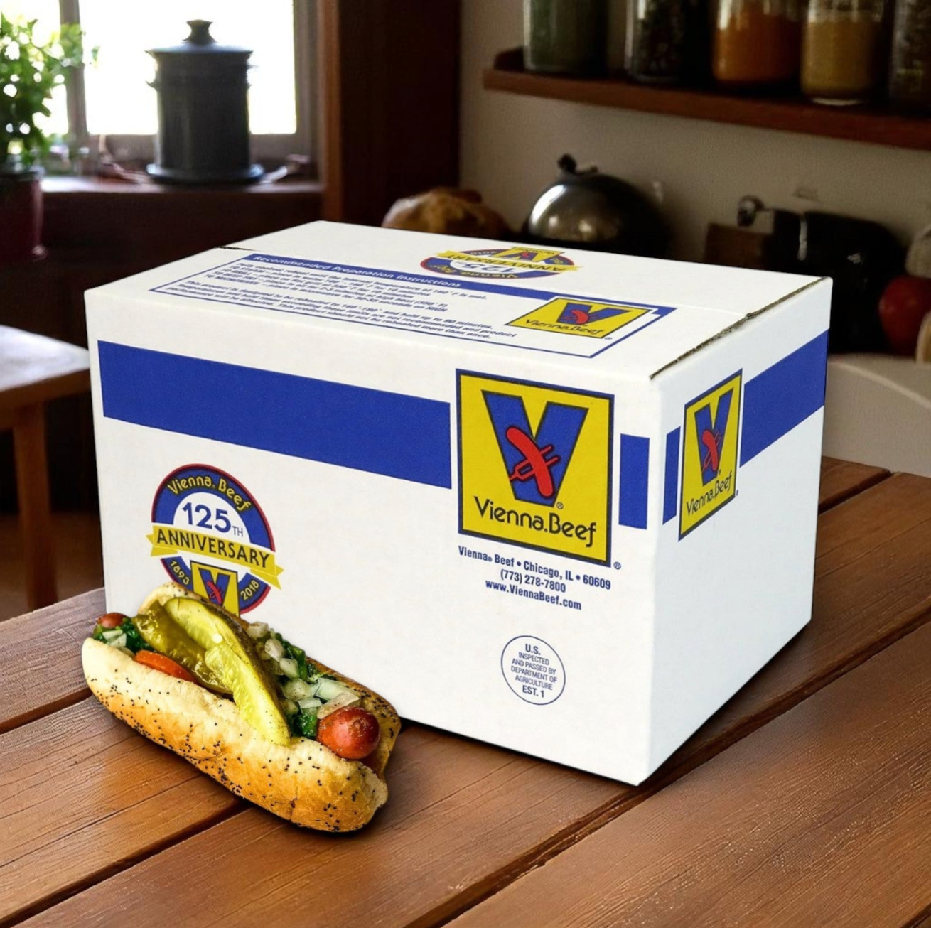 Vienna® Beef Natural Casing Polish Sausage – 6" 5:1 (10 lb. Case, ~50 Count)