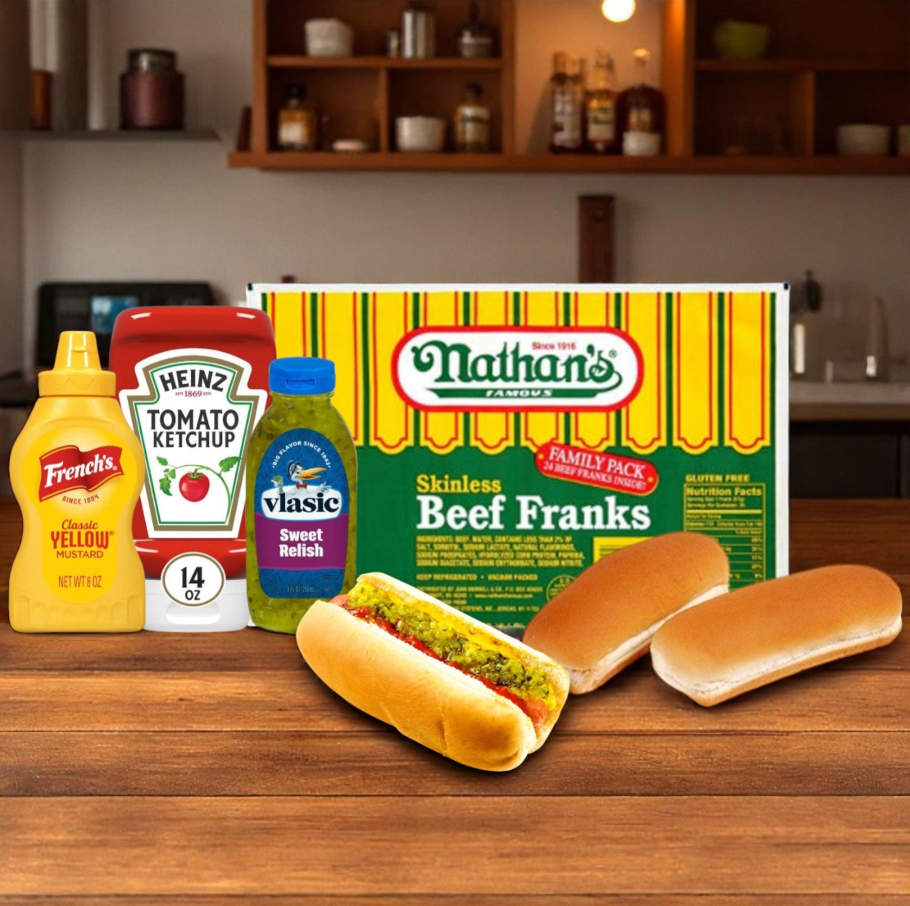 Nathan’s Famous Hot Dog Cookout Kit – Complete 25-Pack Bundle