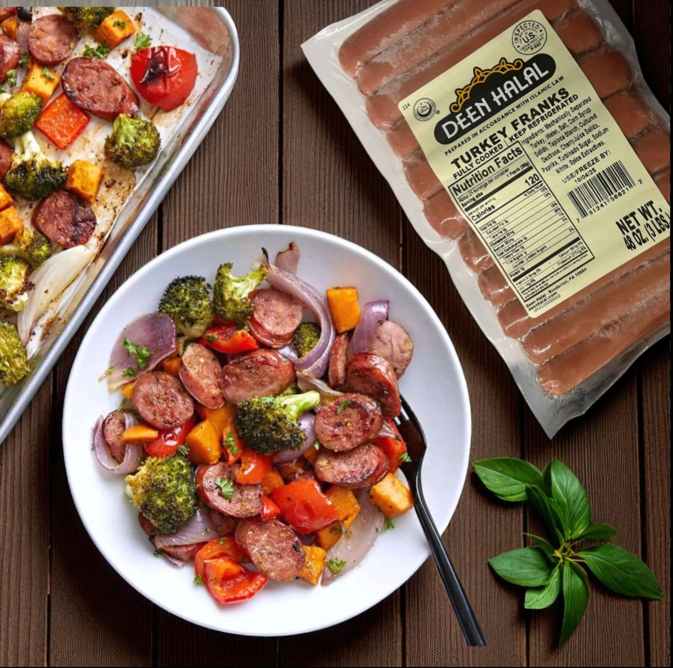 Deen Halal Turkey Franks – 48 oz (3 lbs), 24 Count Pack