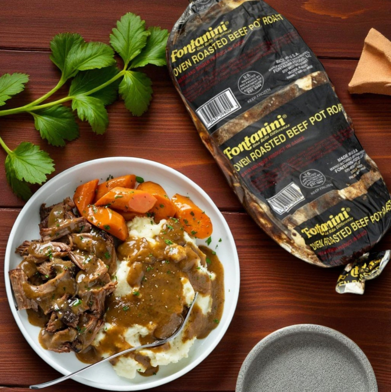 Fontanini Beef Pot Roast with Gravy – 2 Packs (14–15 lbs Each)