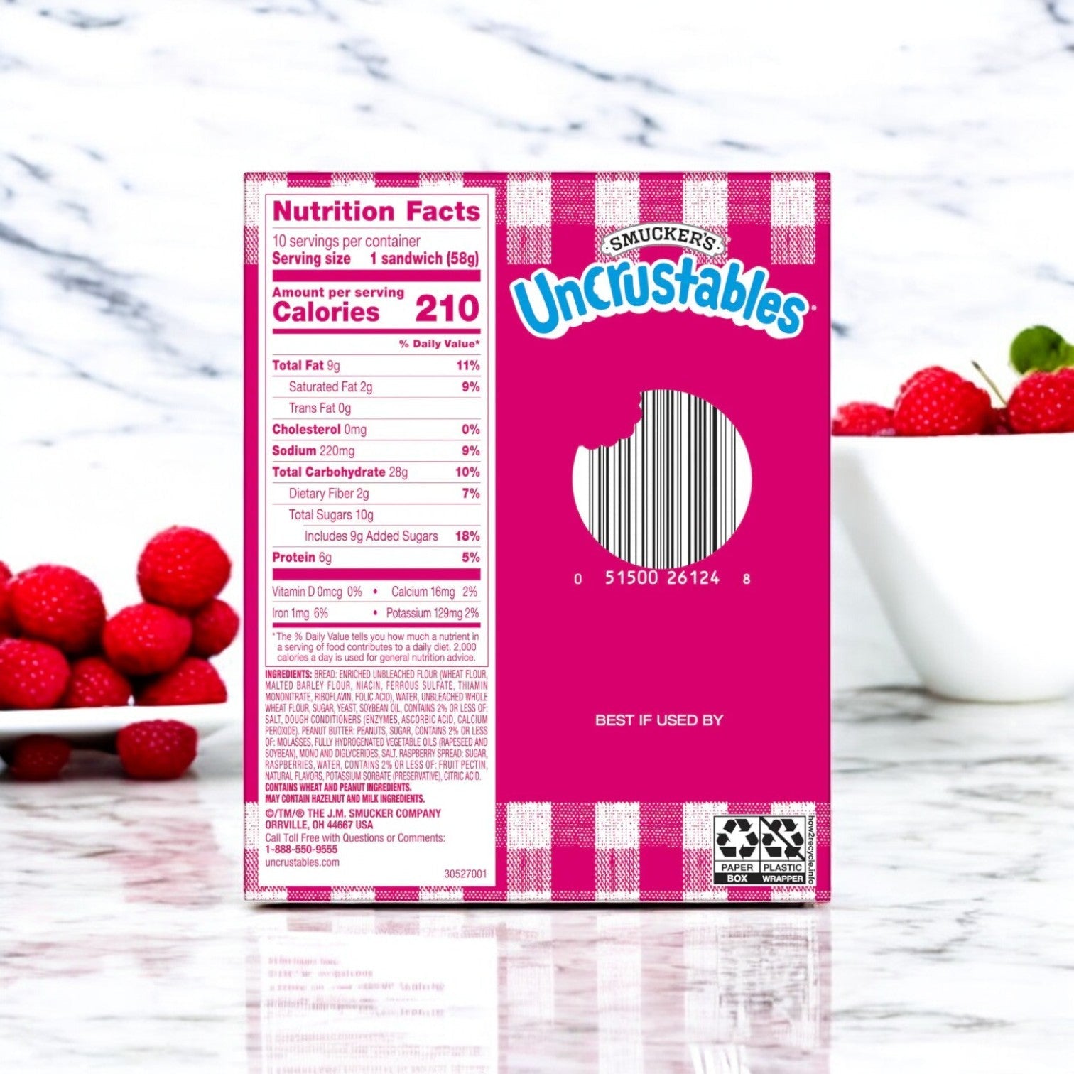 Smucker's Peanut Butter & Raspberry Spread Sandwich – 2 oz. -3 Packs