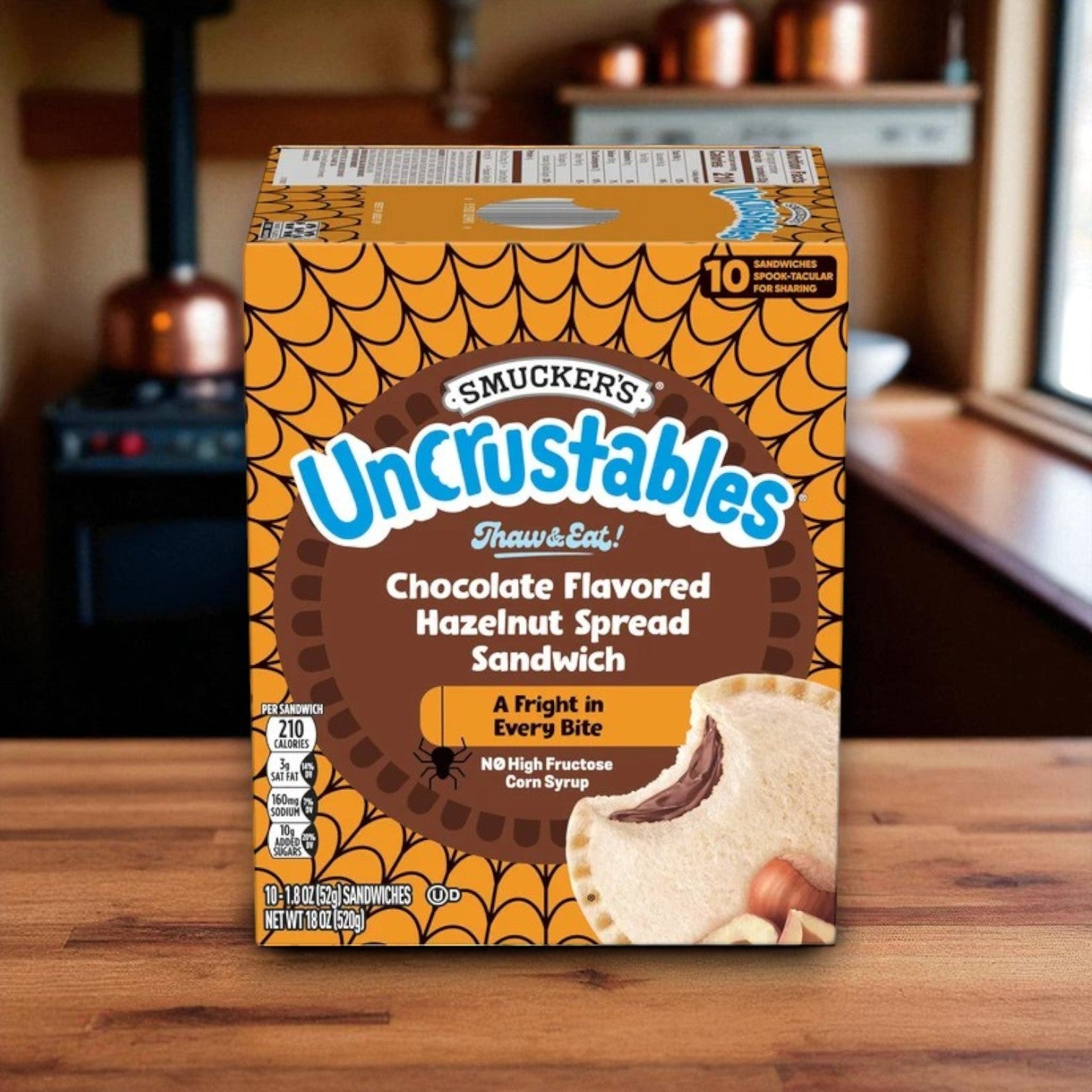 Smucker’s Uncrustables Chocolate Hazelnut Sandwiches – 10 Count, 1.8 oz Each (Frozen)