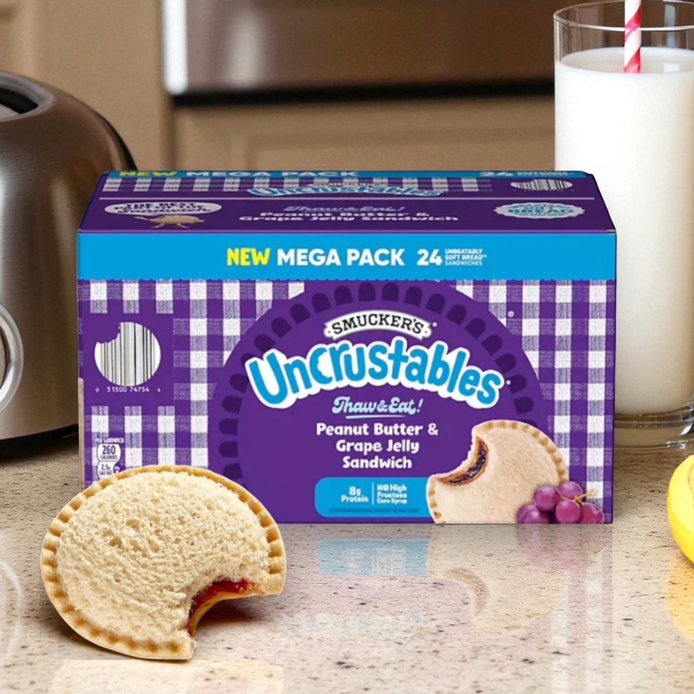 Smucker’s Uncrustables Peanut Butter & Grape Jelly Sandwich 24 ct - 1 Pack