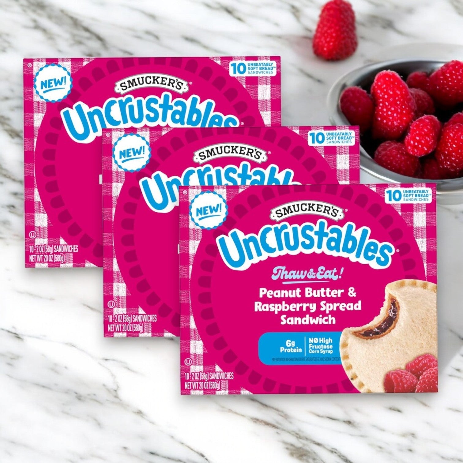 Smucker's Peanut Butter & Raspberry Spread Sandwich – 2 oz. -3 Packs