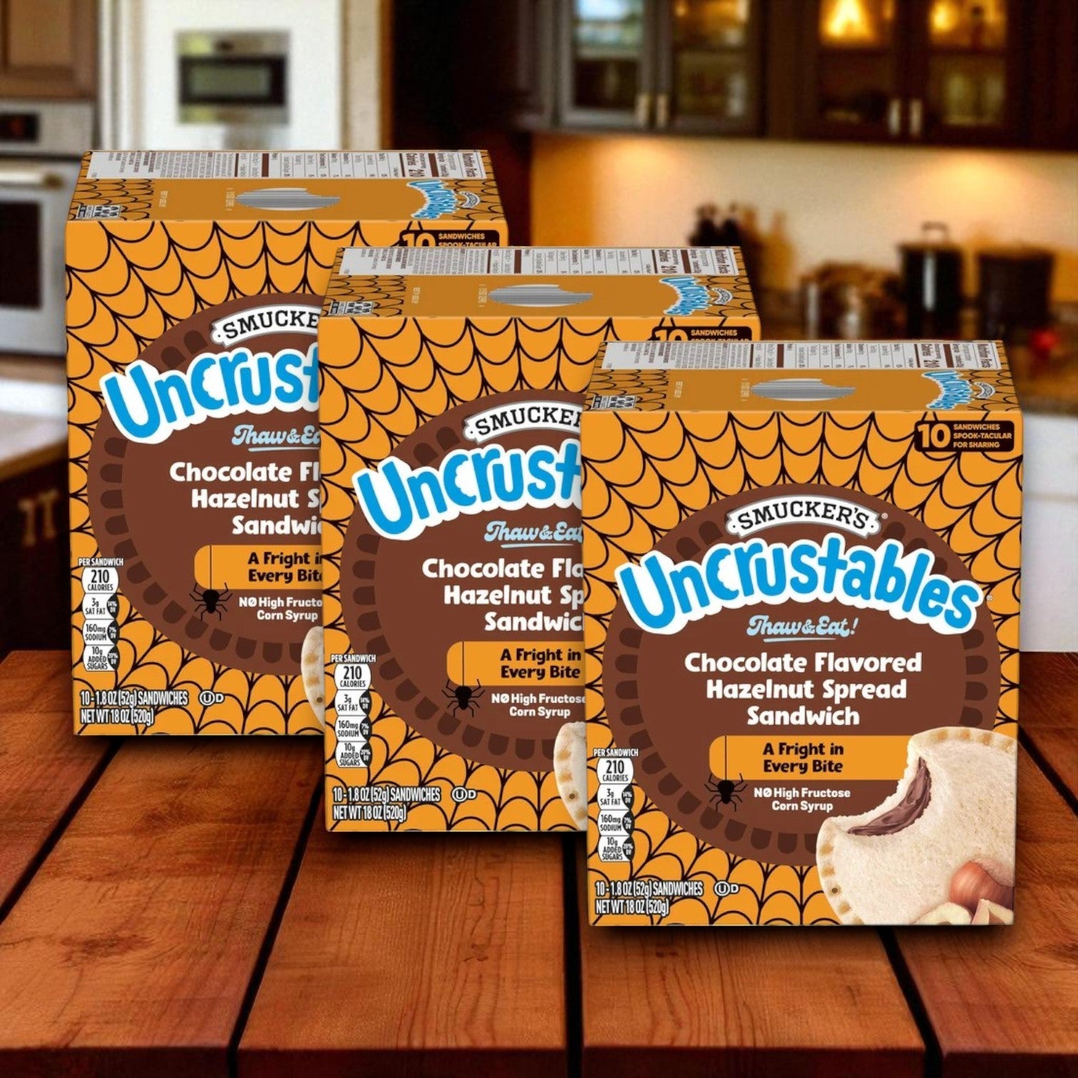 Smucker's Sandwich, Chocolate Flavored Hazelnut Spread Sandwich, 10 Count, 3 Packs- 30 Total Sandwiches