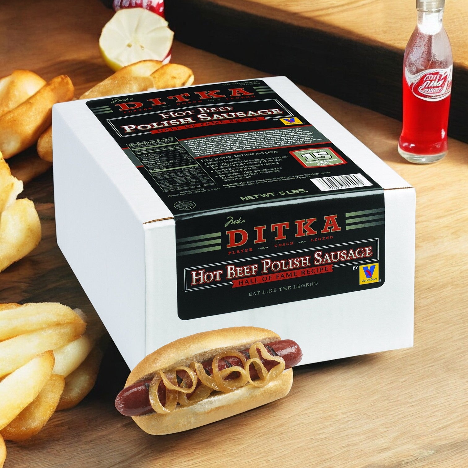 Ditka Hot Beef Polish Sausage- 1 Box
