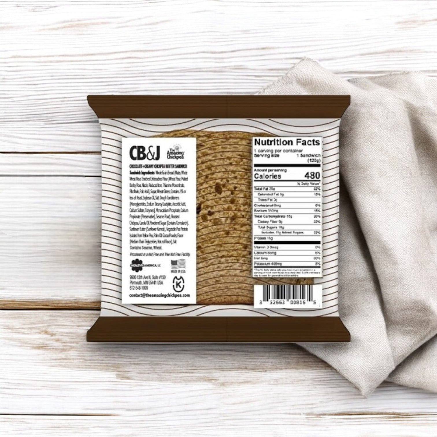 The Amazing Chickpea Creamy Chocolate Sandwiches, 4.23 oz. -42 Pack's In A Case