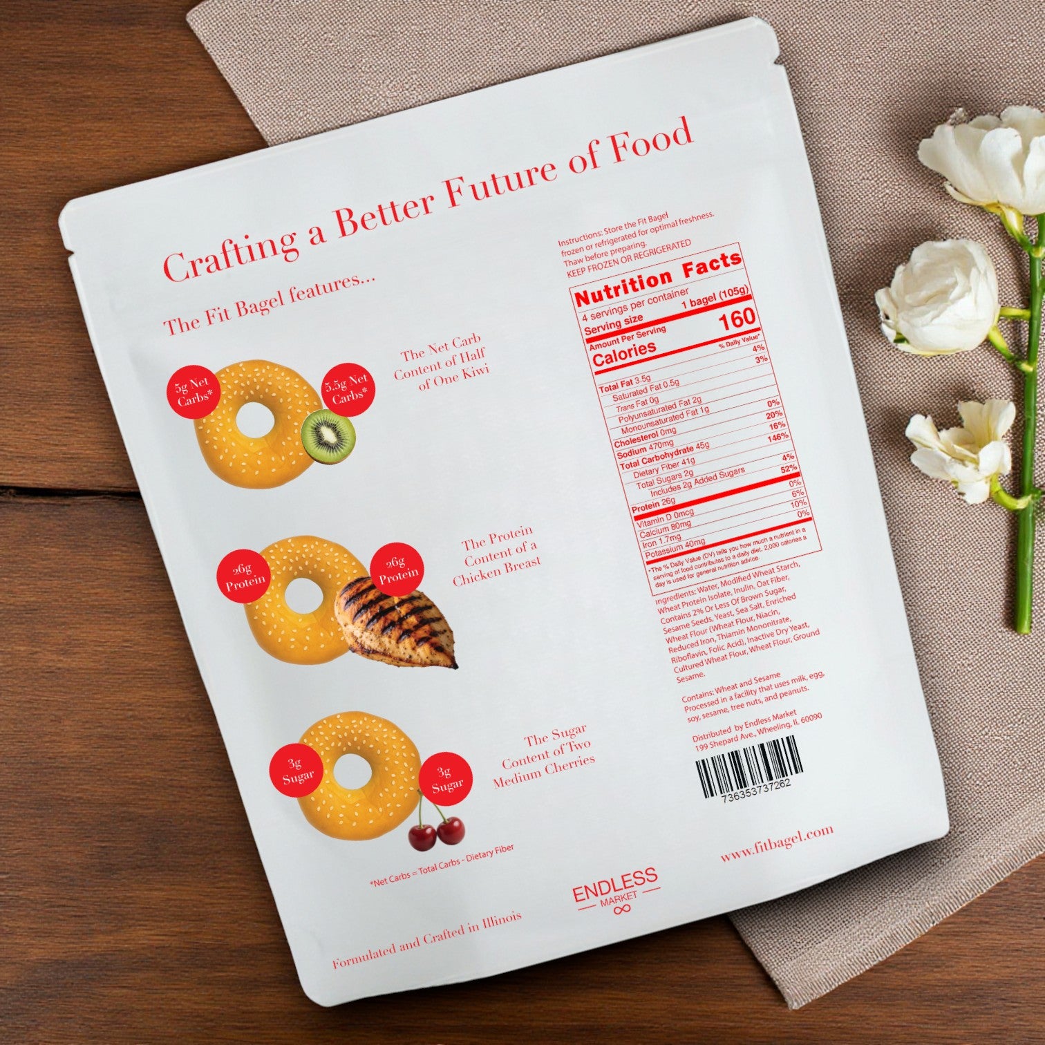 The Fit Bagel – Sesame Bagels, 4 Bagels Total!