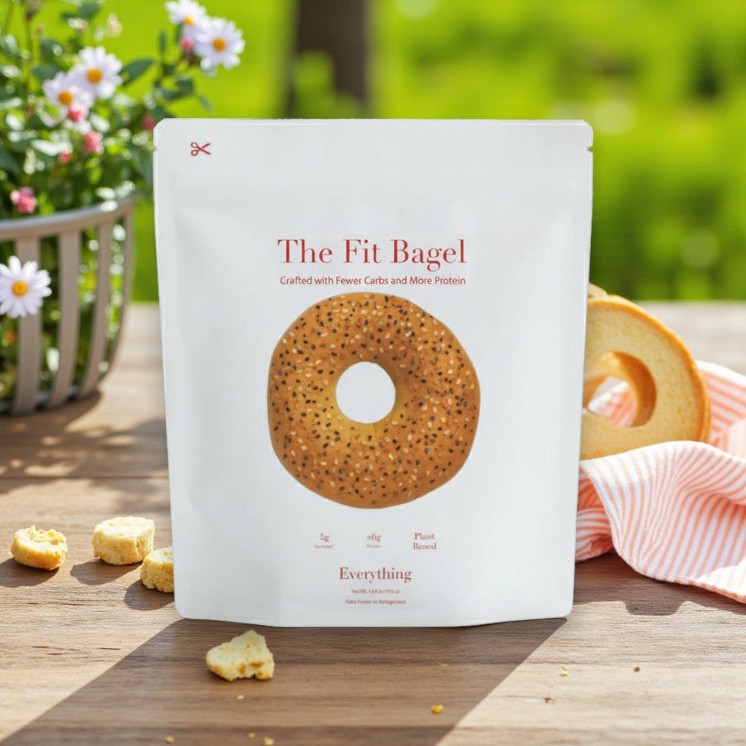 The Fit Bagel – Everything Bagels, 4 Bags (16 Total Bagels)