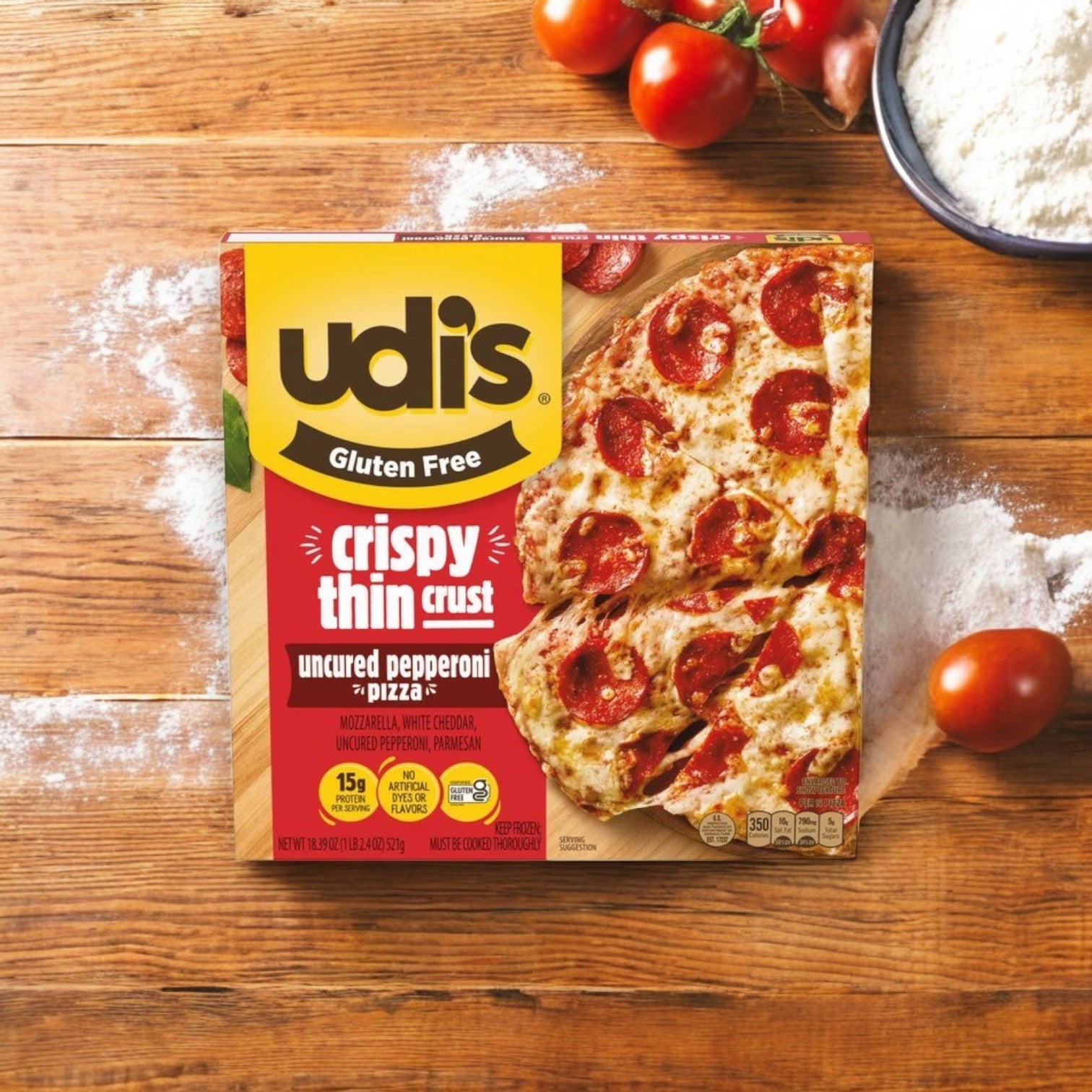 Udi's Gluten Free Pepperoni Pizza with Crispy Thin Crust, 18.39 oz. - 3 Count