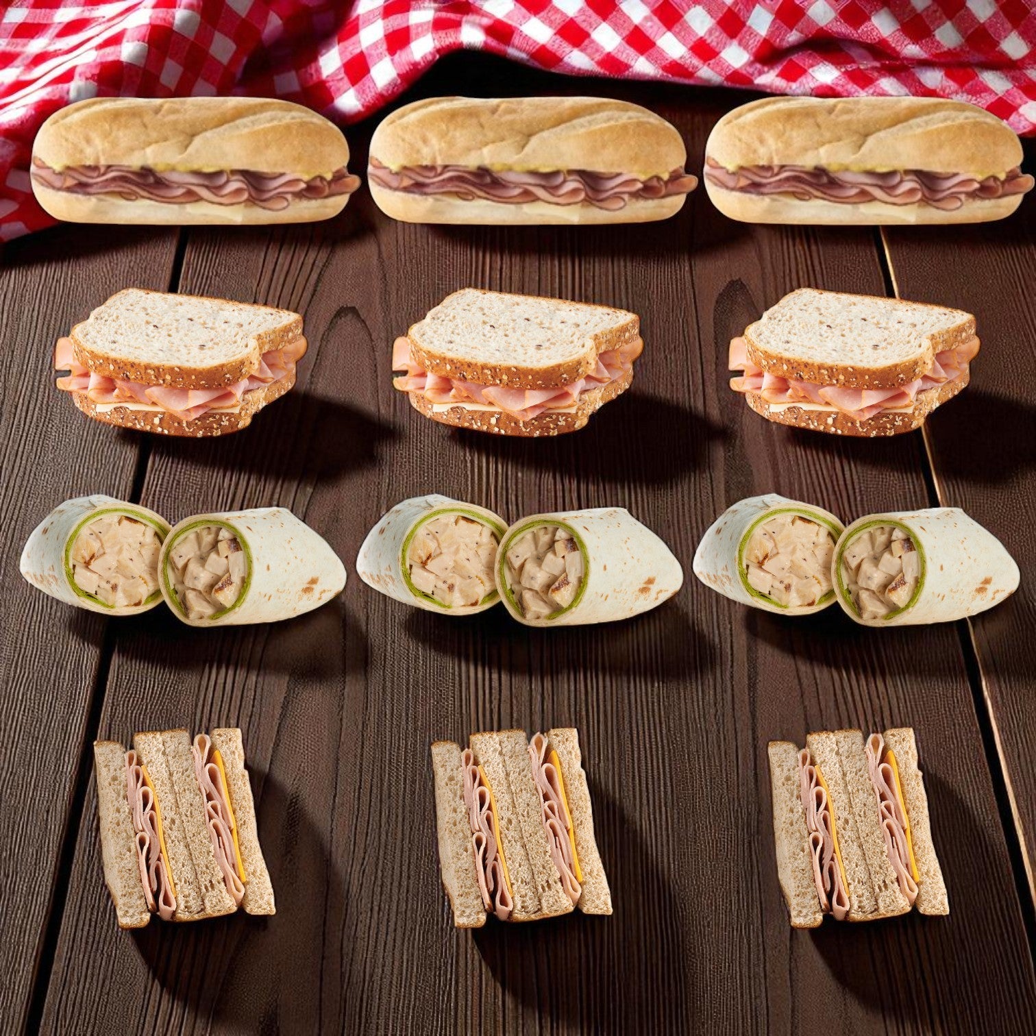 Sandwich Variety Pack- 12 Total Sandwiches and Wraps- Ships Frozen And Once Out of the Freezer 30 Days Shelf Life in the Cooler!!