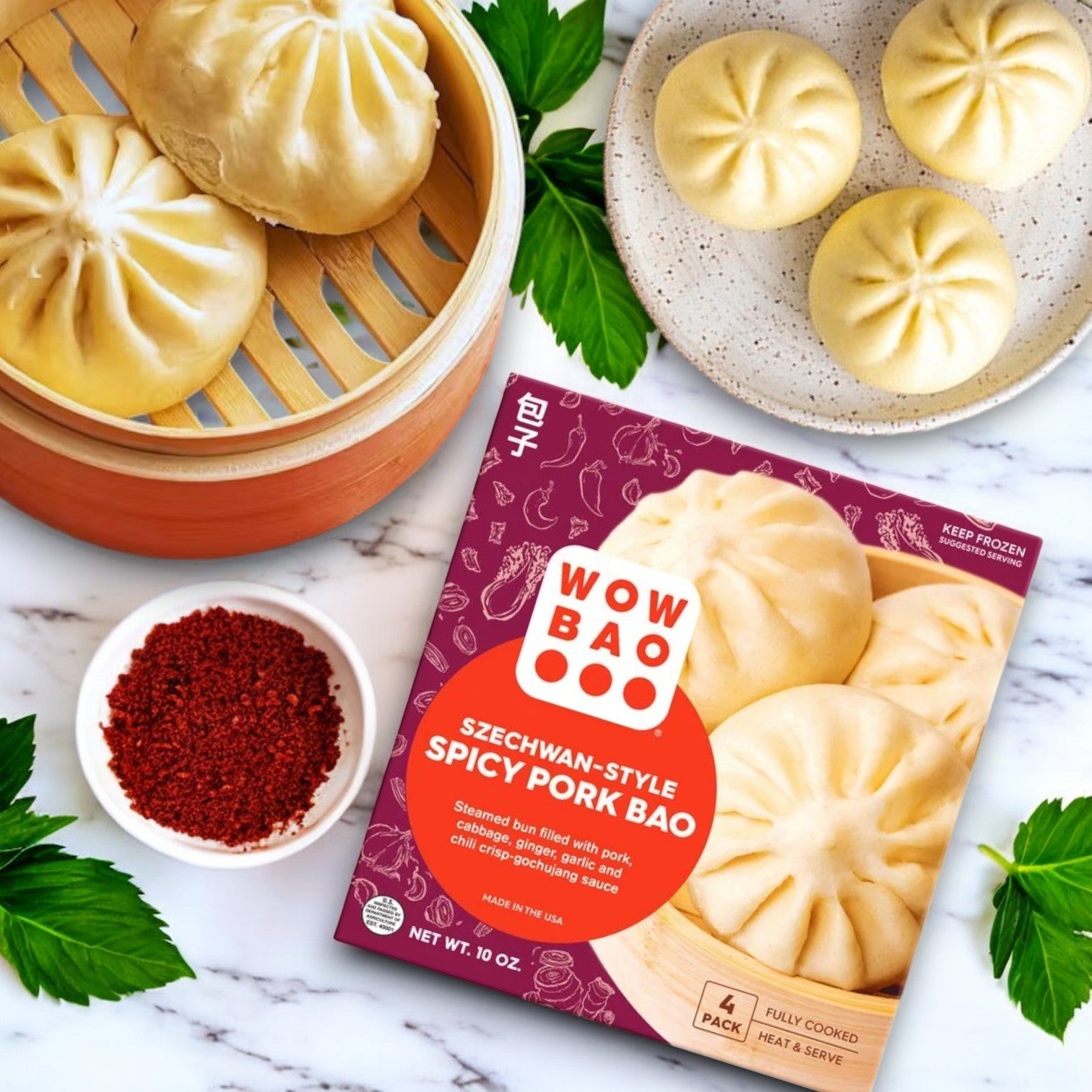 Wow Bao Szechwan-Style Spicy Pork Bao – 4 x 10 oz.