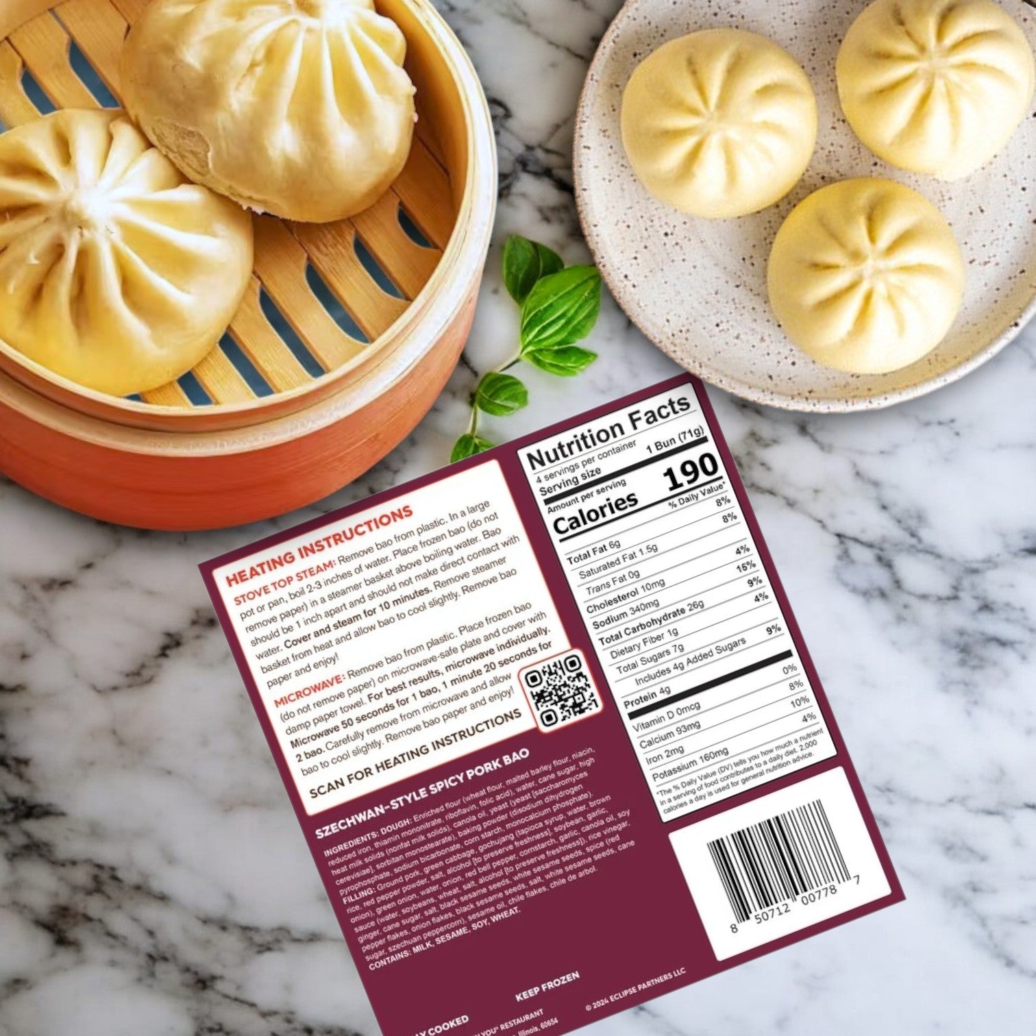 Wow Bao Szechwan-Style Spicy Pork Bao – 4 x 10 oz.