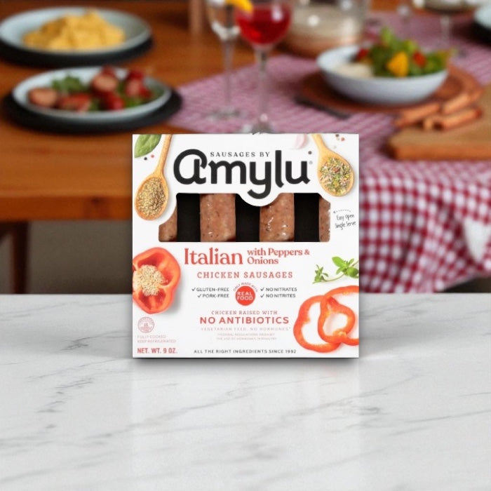 Amylu Italian Chicken Sausage with Peppers & Onions – 9 oz