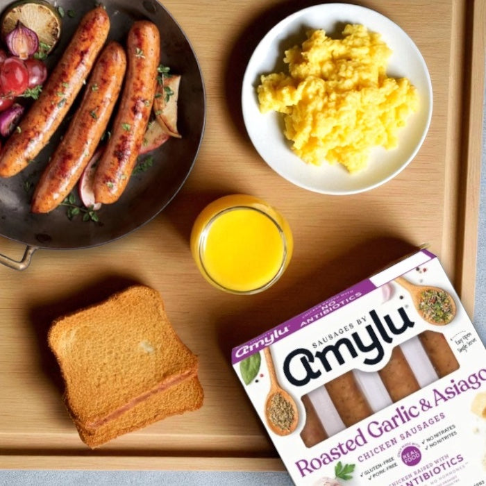 Amylu Roasted Garlic & Asiago Chicken Sausage - 4 CT (9 oz)