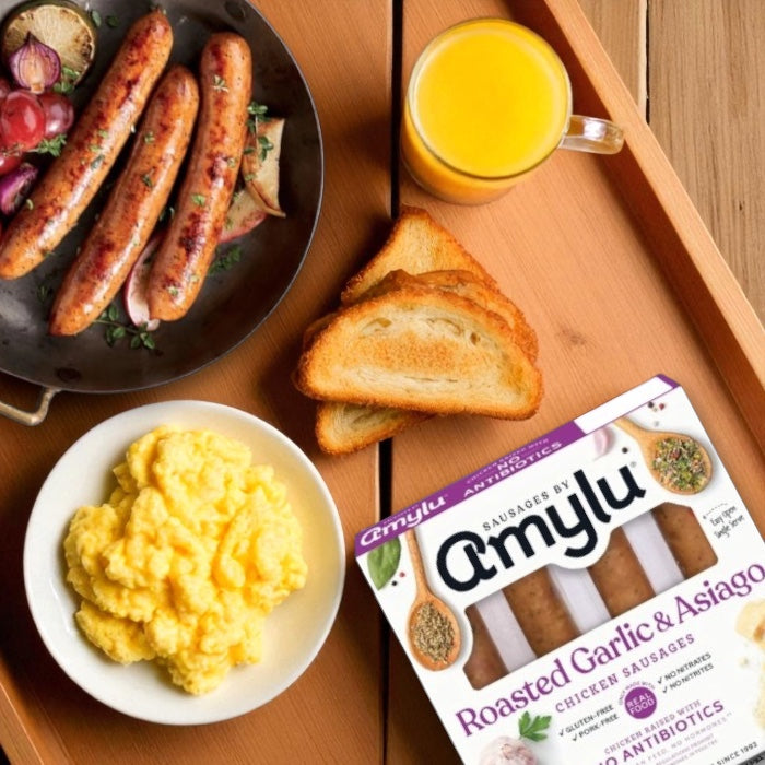 Amylu Roasted Garlic & Asiago Chicken Sausage - 4 CT (9 oz)